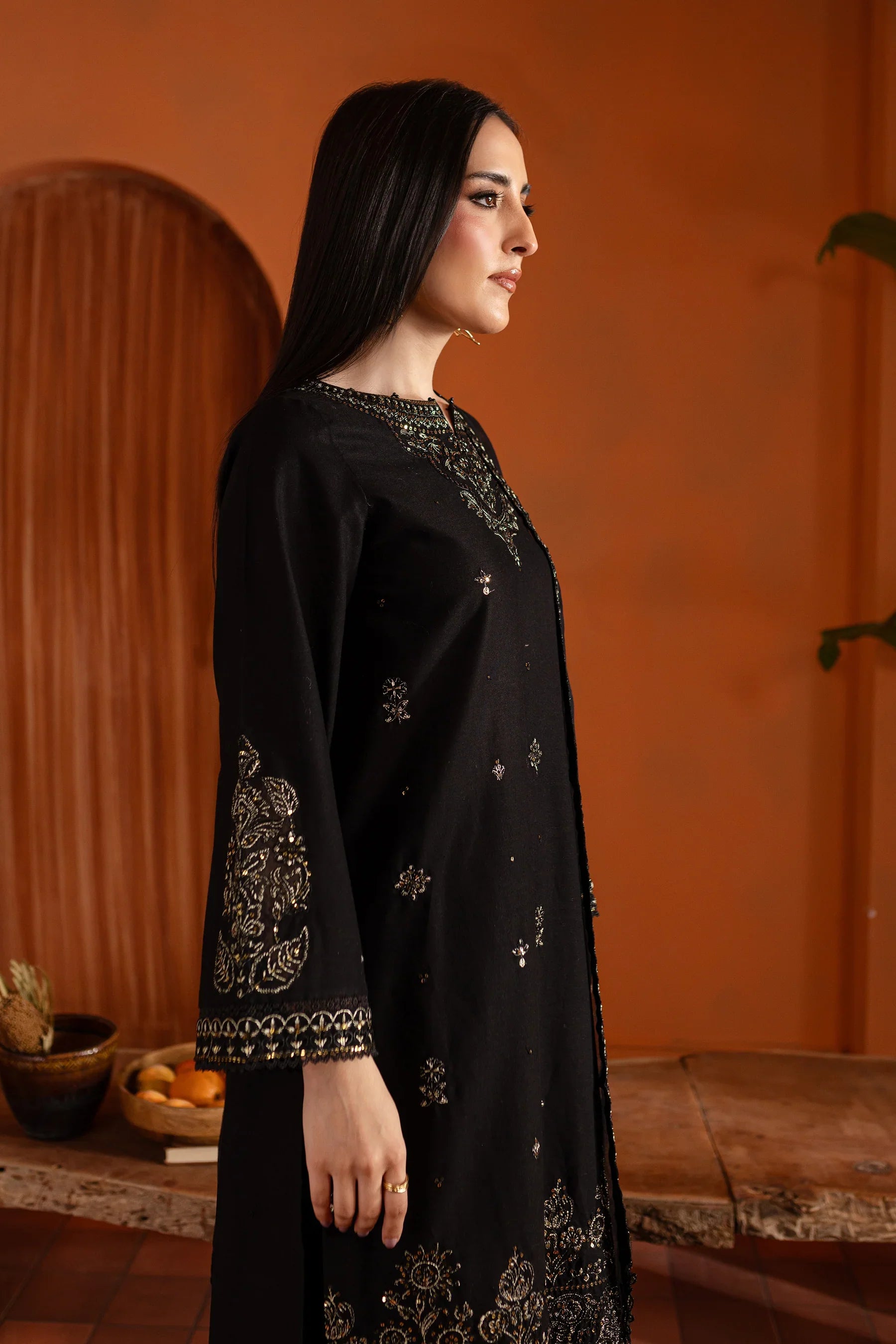 Black Magisk 3Pc Embroidered Dress