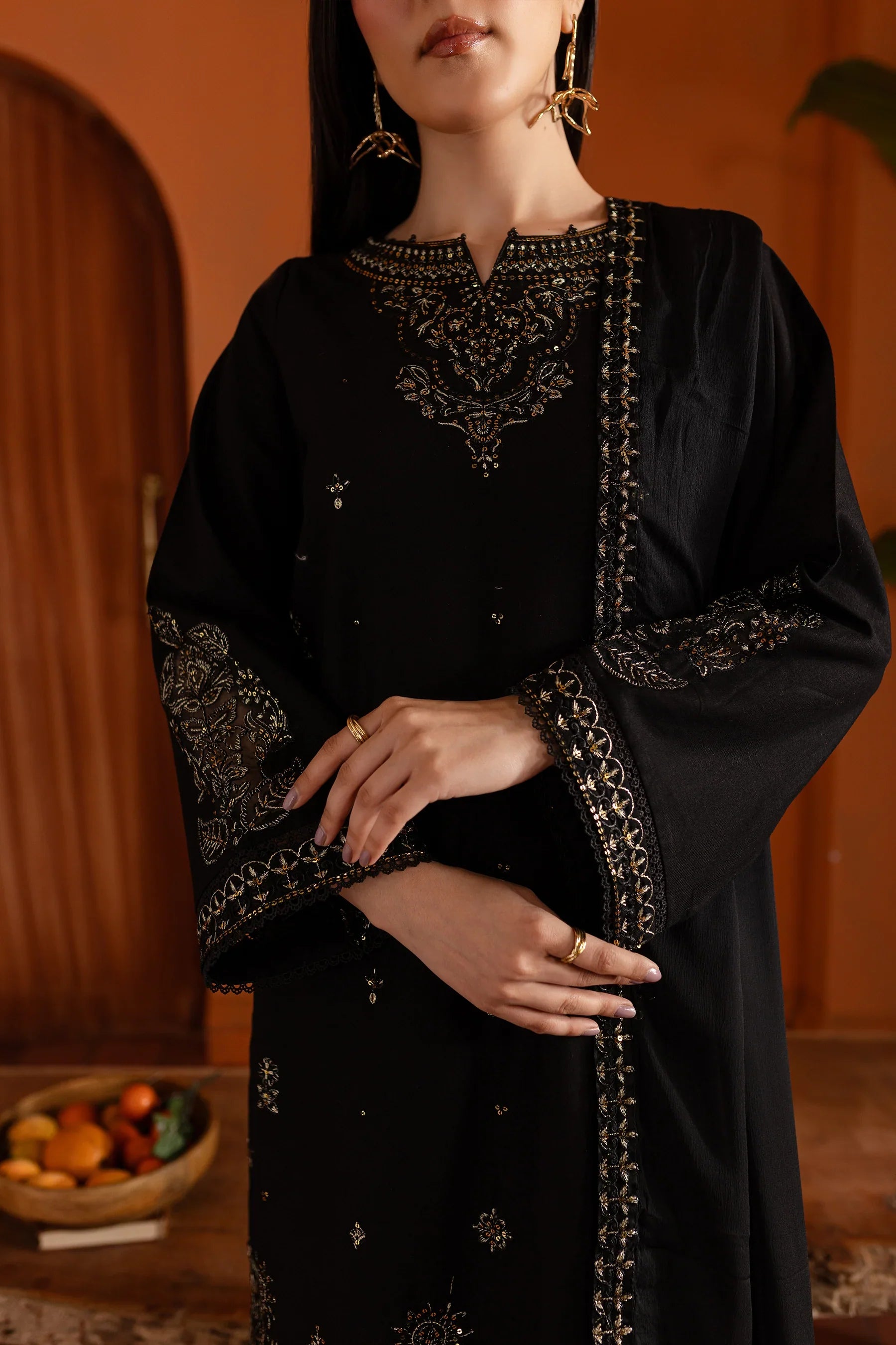 Black Magisk 3Pc Embroidered Dress