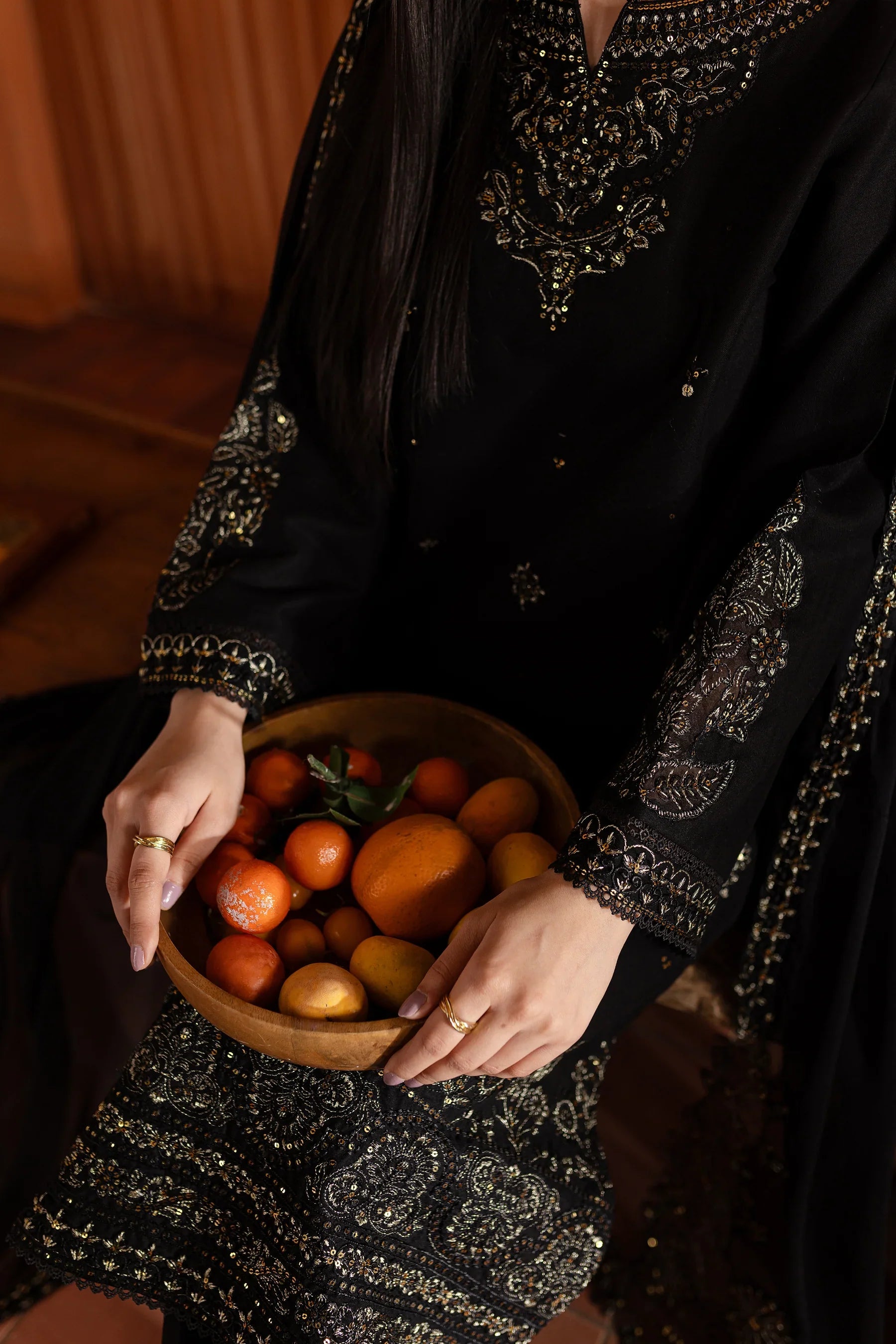 Black Magisk 3Pc Embroidered Dress