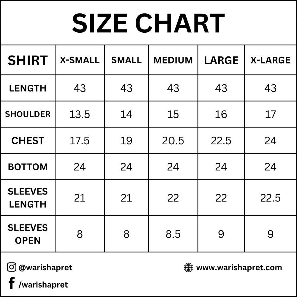 Product Size Chart