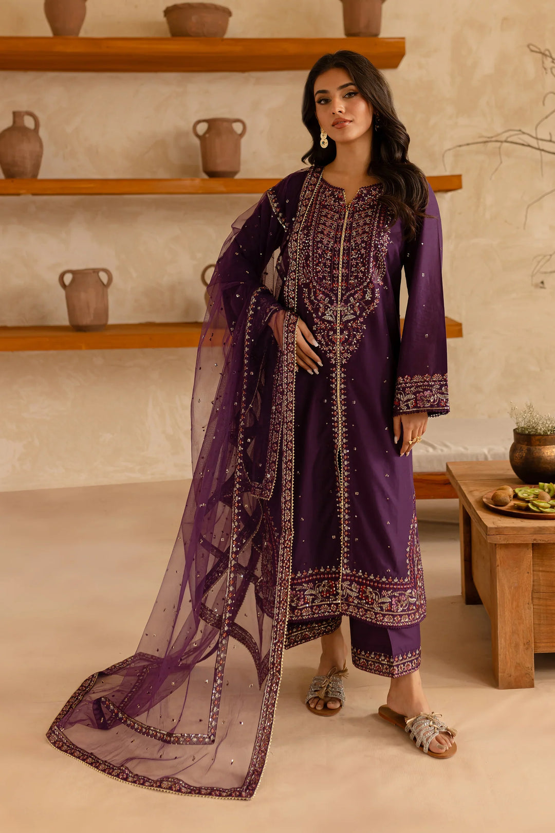 Best Selling - Cyelin 3Pc Embroidered Dress