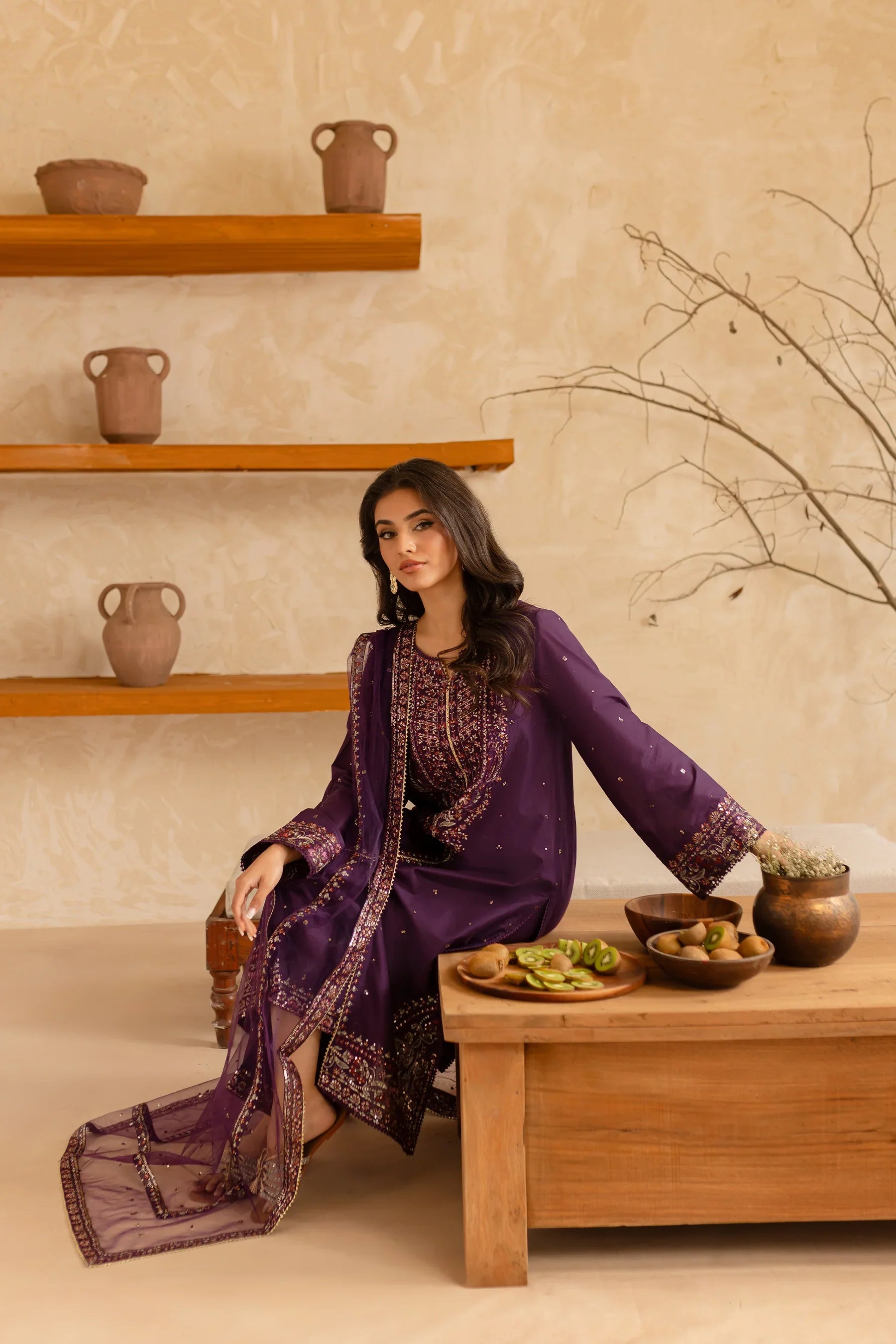 Cyelin 3Pc Embroidered Dress