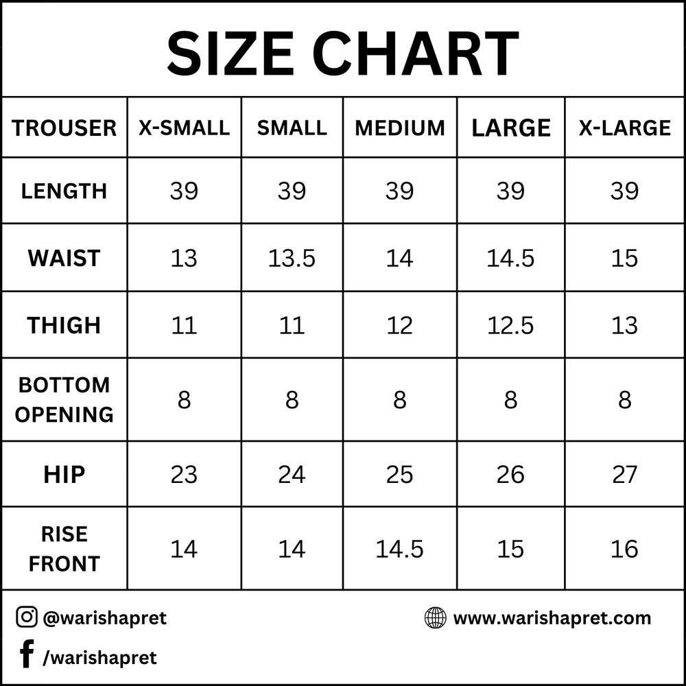 Product Size Chart