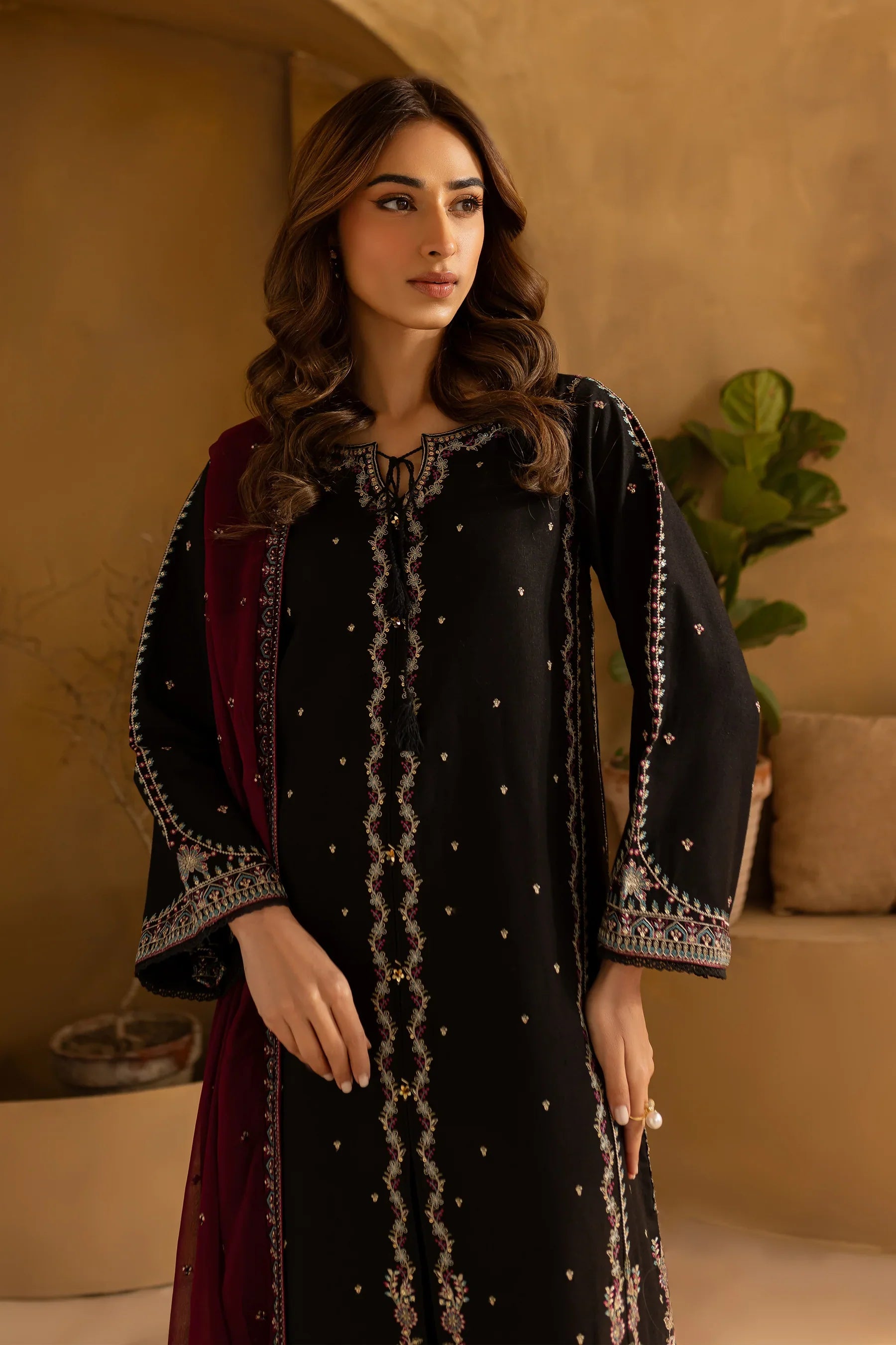 Dusk 3Pc Embroidered Dress