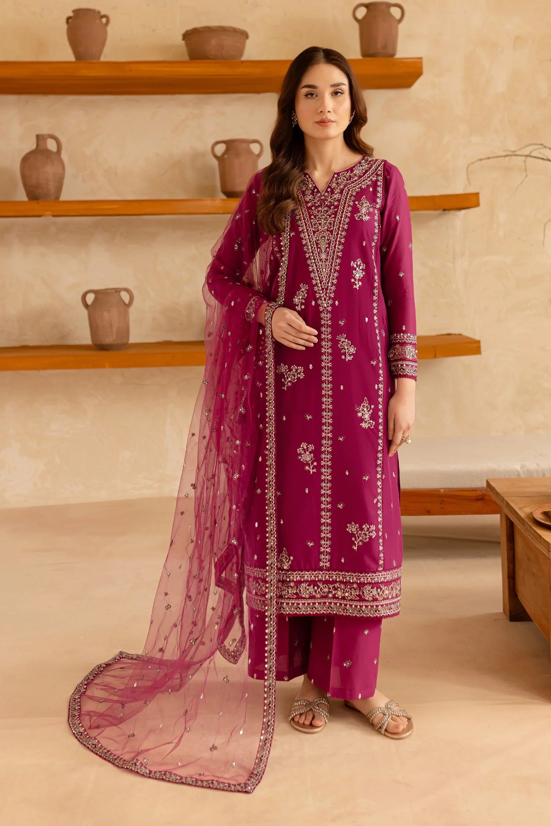 Ehaad 3Pc Embroidered Dress