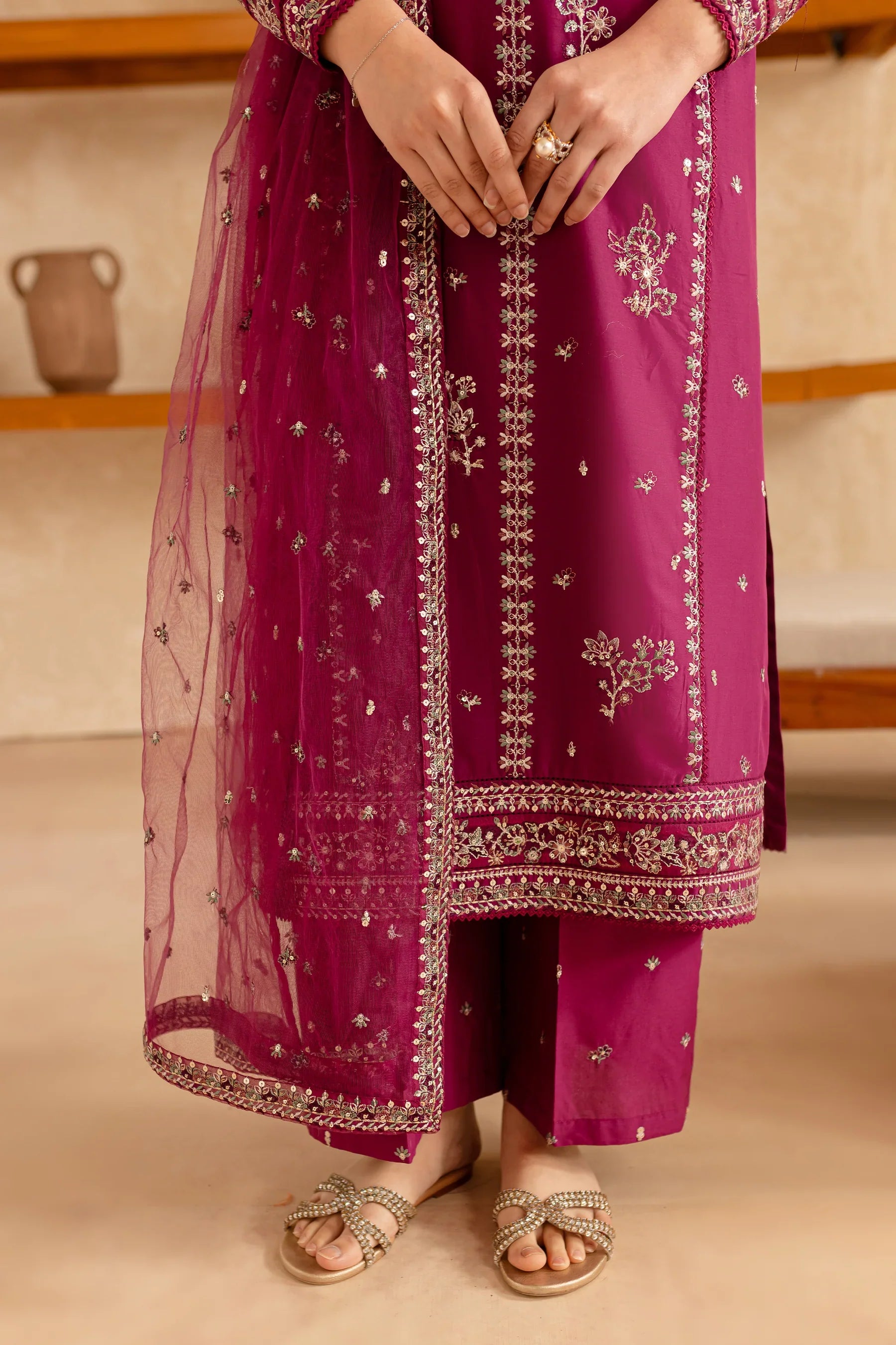 Ehaad 3Pc Embroidered Dress