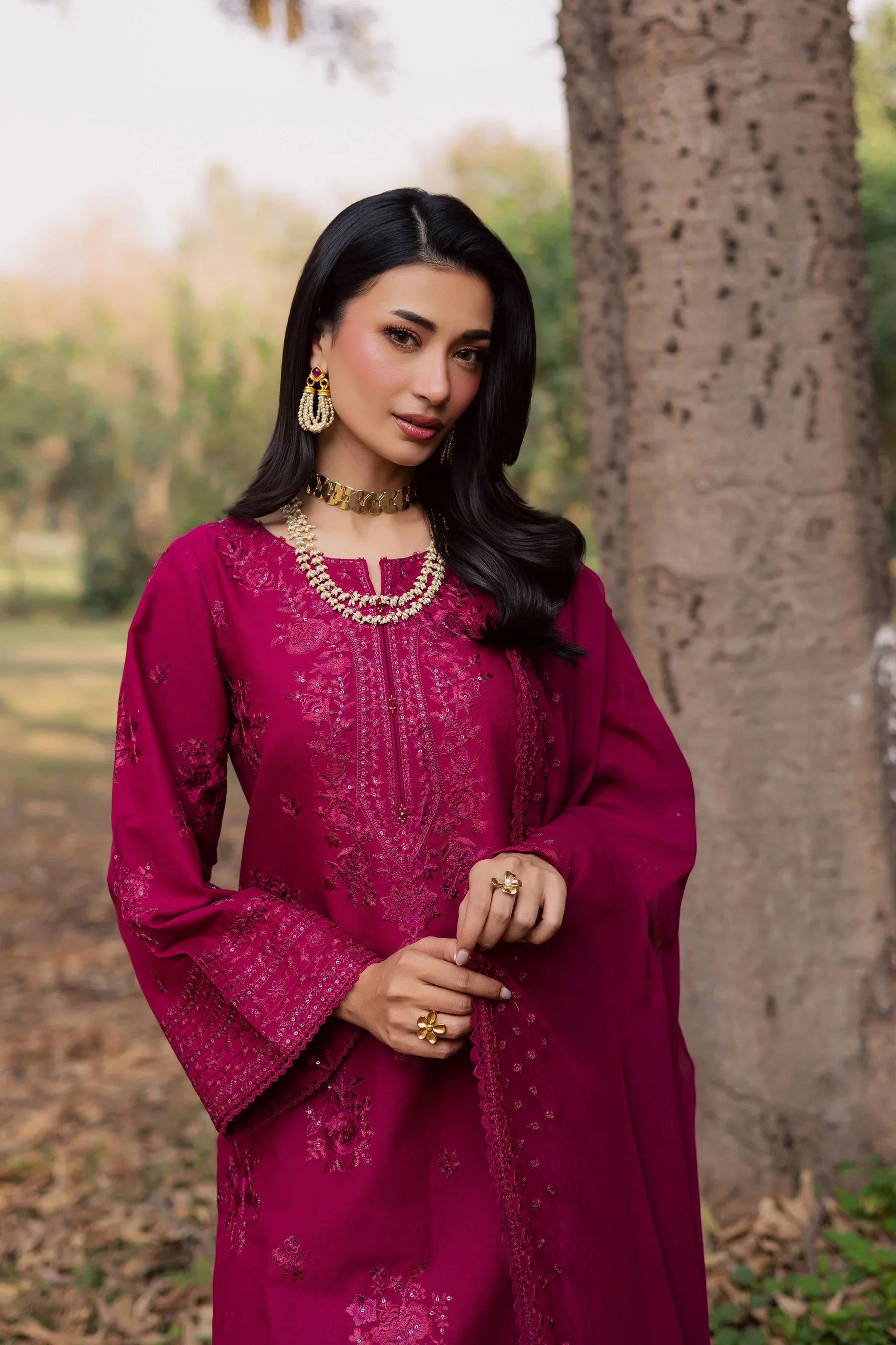 Elea 3Pc Embroidered Dress