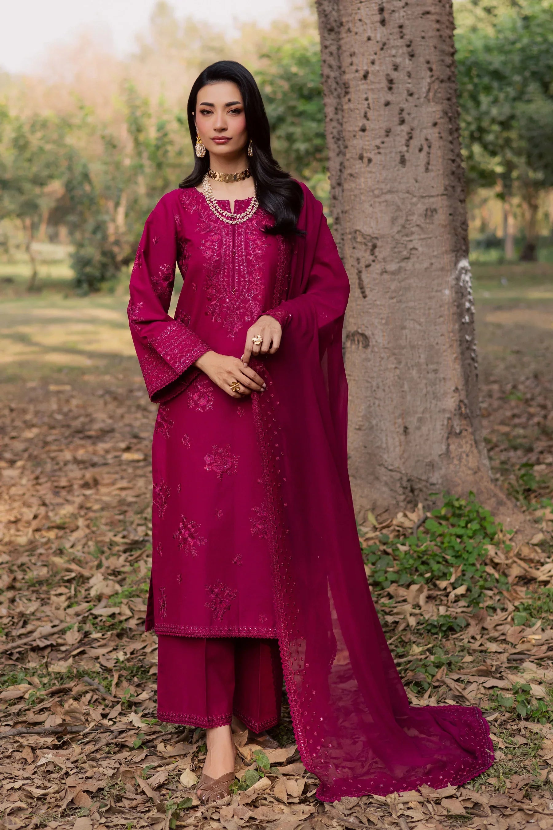 Elea 3Pc Embroidered Dress