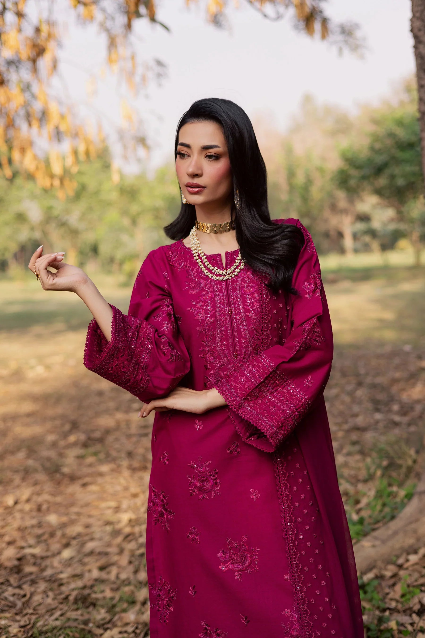Elea 3Pc Embroidered Dress