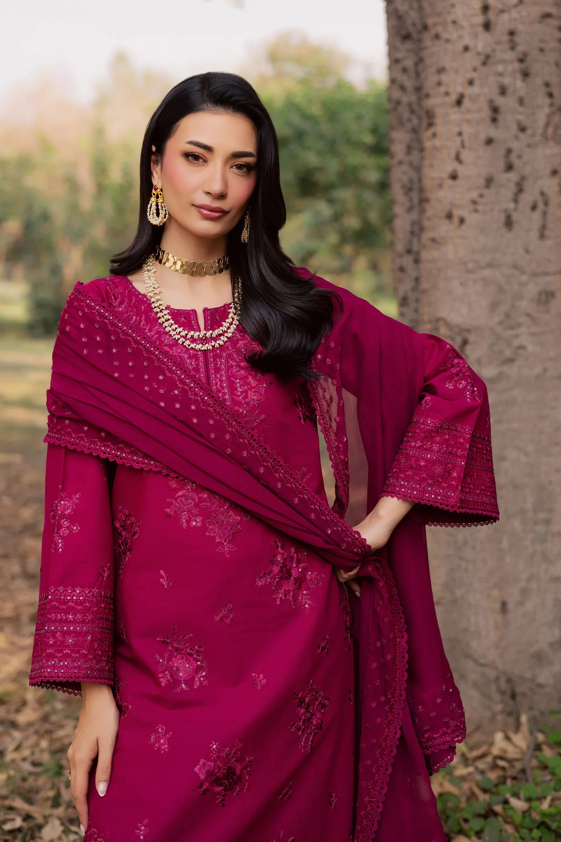 Elea 3Pc Embroidered Dress