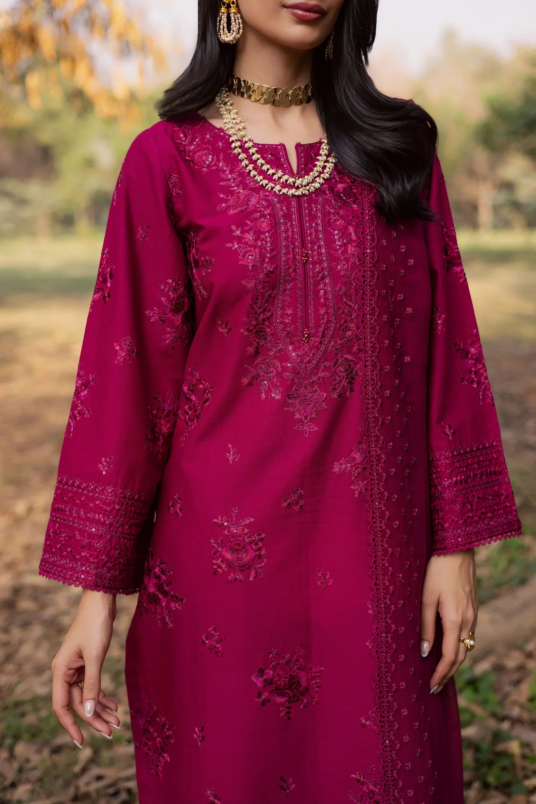 Elea 3Pc Embroidered Dress