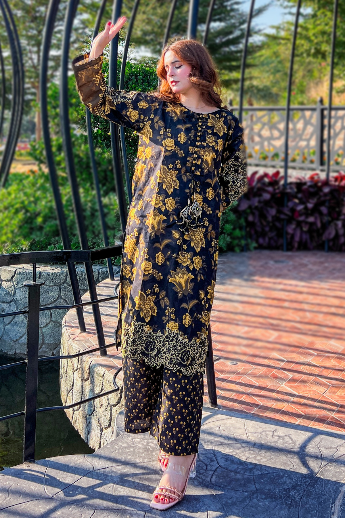 Enya 2Pc Embroidered Dress