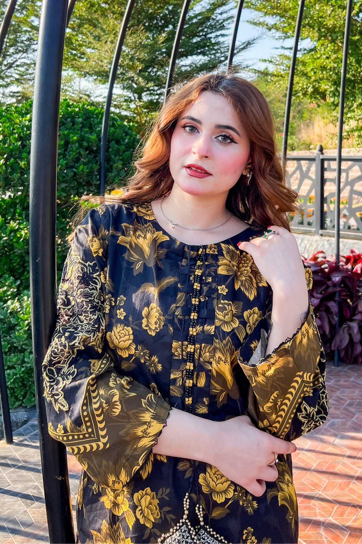 Enya 2Pc Embroidered Dress