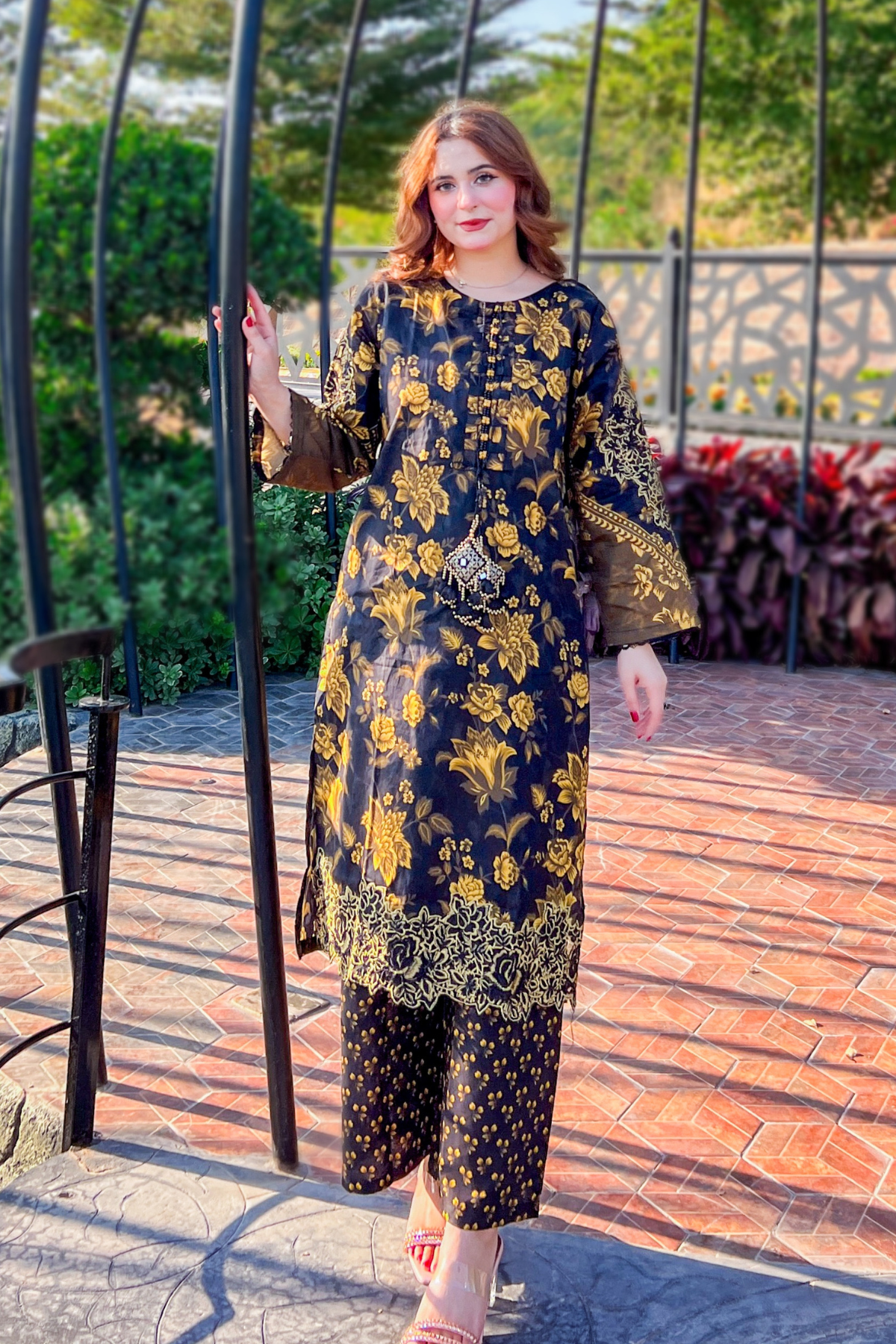 Enya 2Pc Embroidered Dress