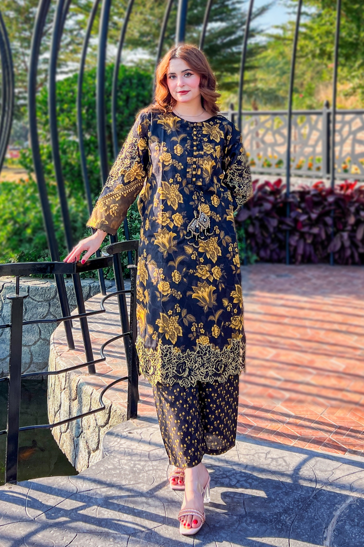 Enya 2Pc Embroidered Dress