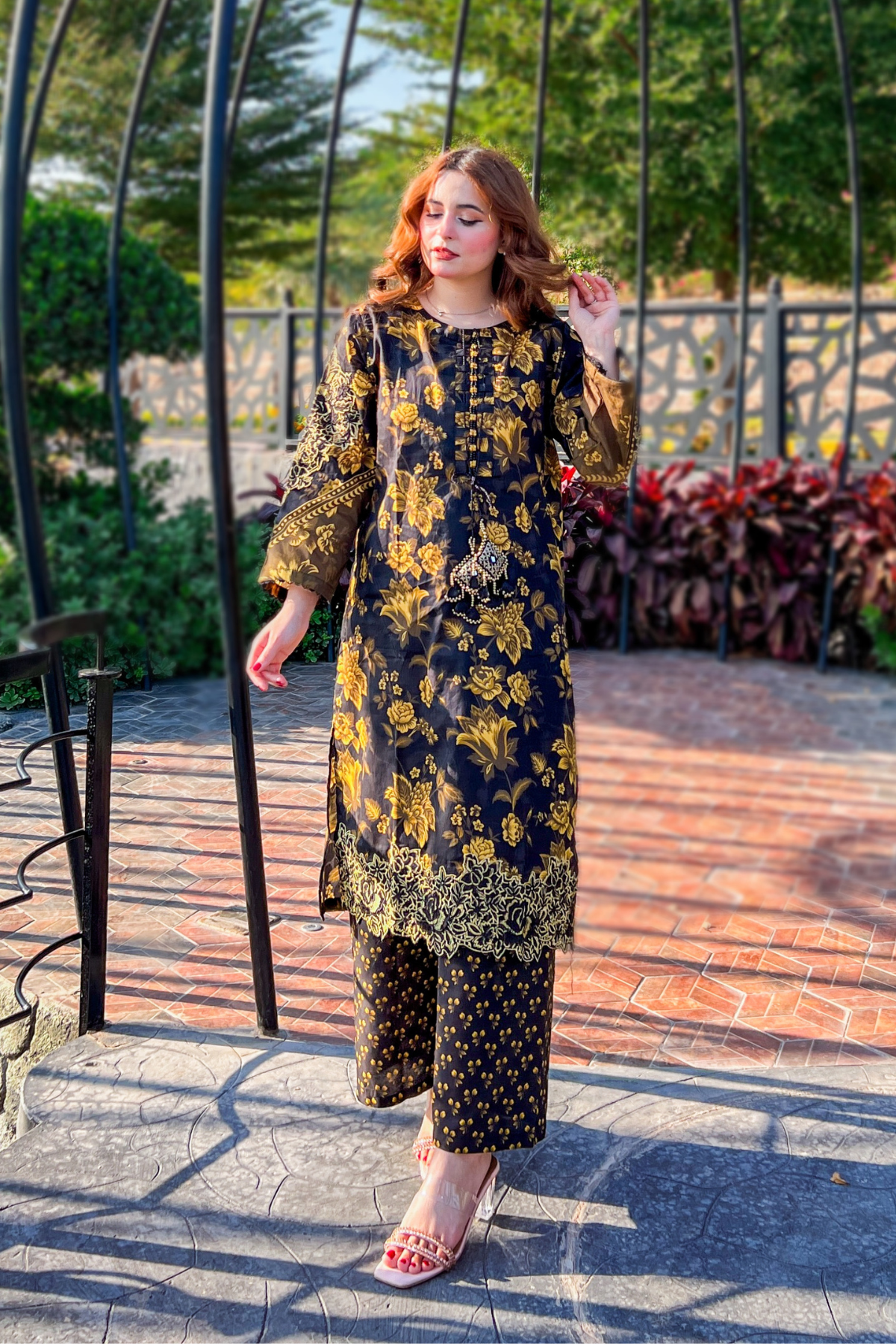 Enya 2Pc Embroidered Dress