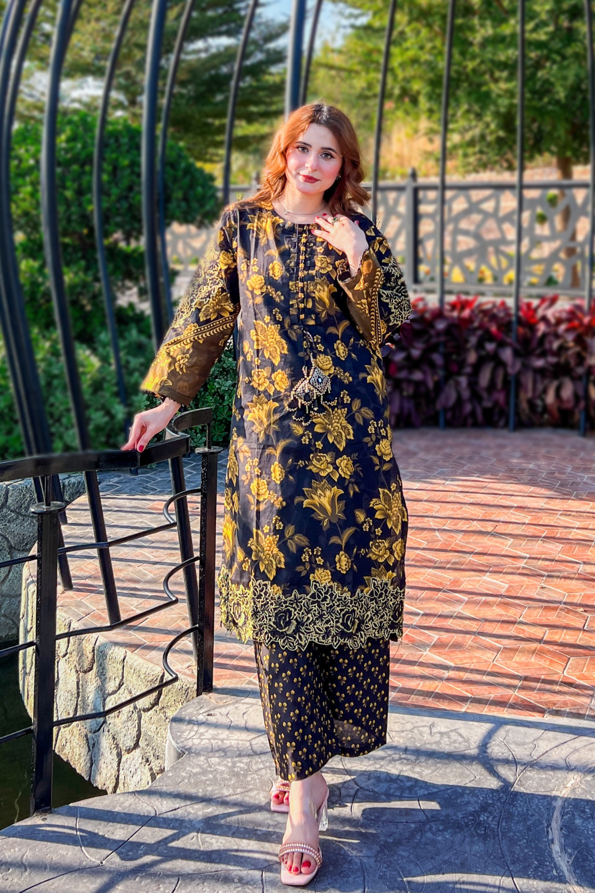 Enya 2Pc Embroidered Dress