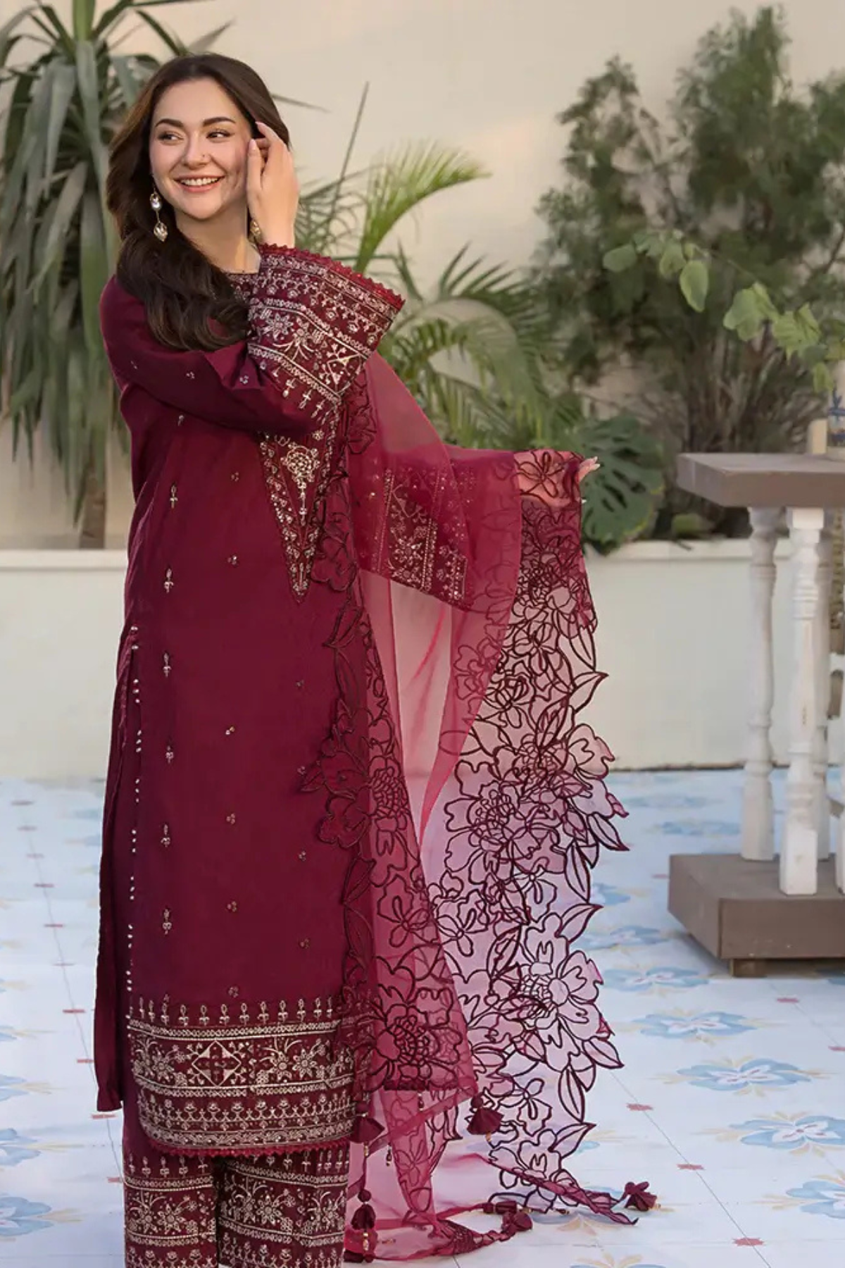 Flora 3Pc Embroidered Dress