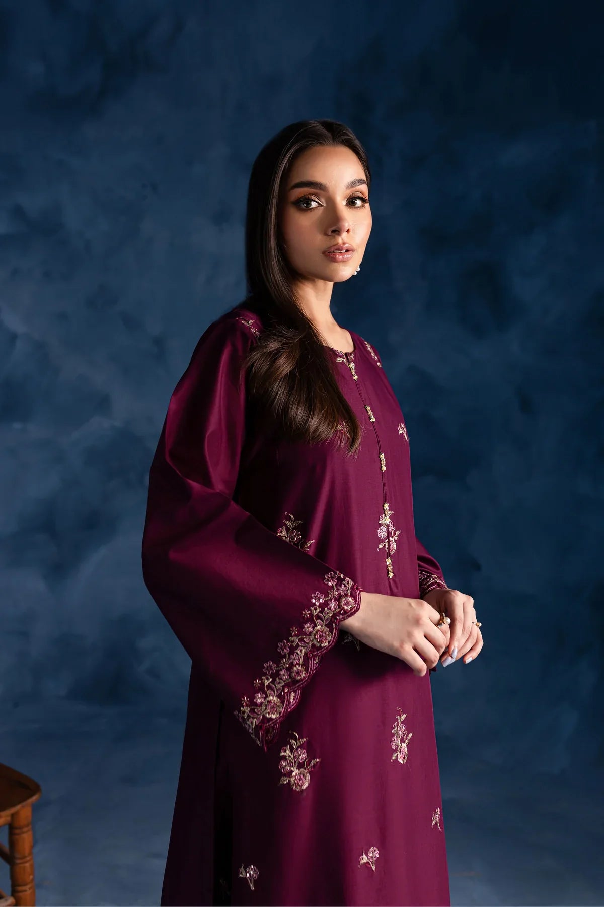 Florid 2Pc Embroidered Dress