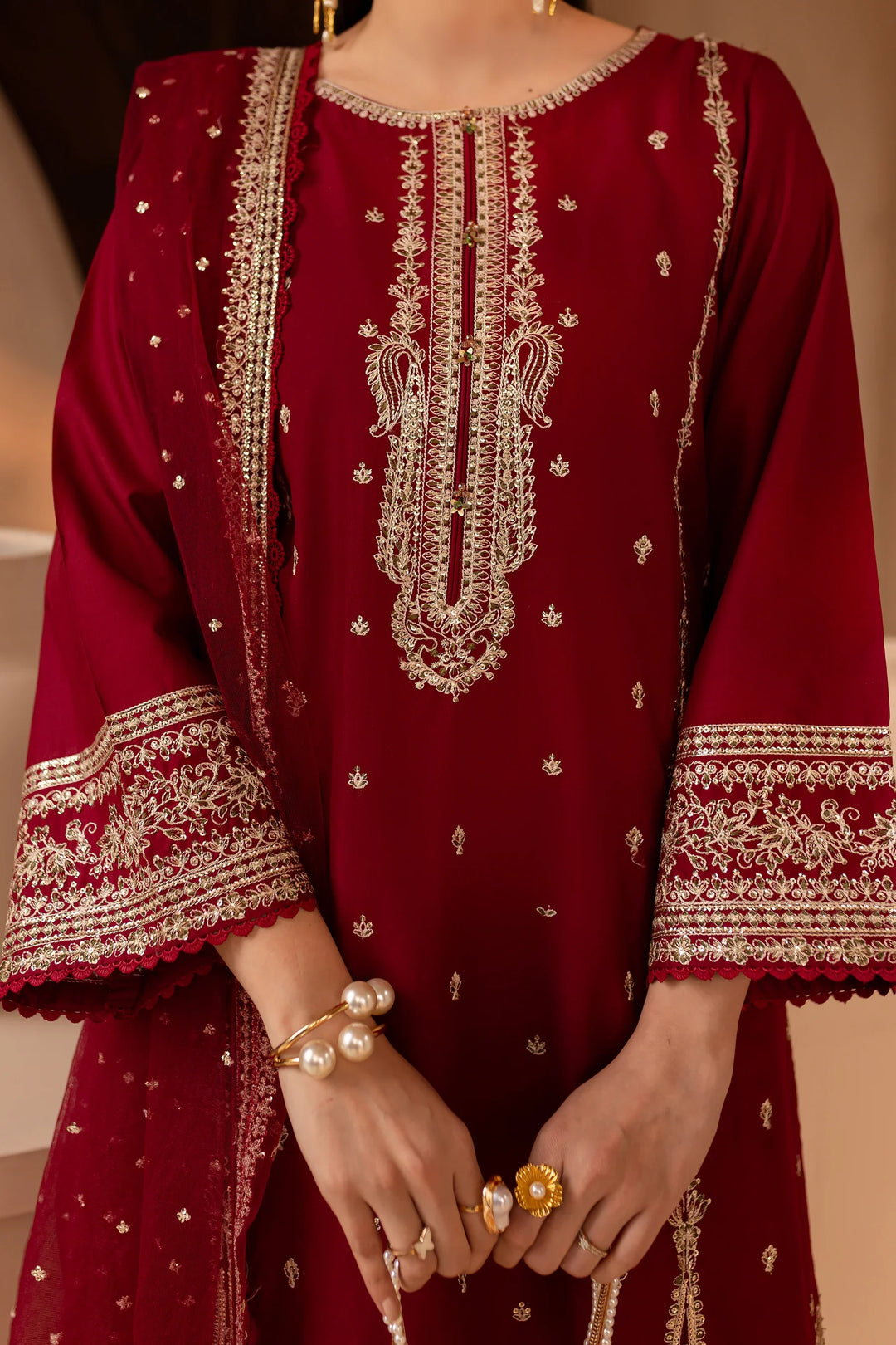 Best Selling - Hayzen 3Pc Embroidered Dress