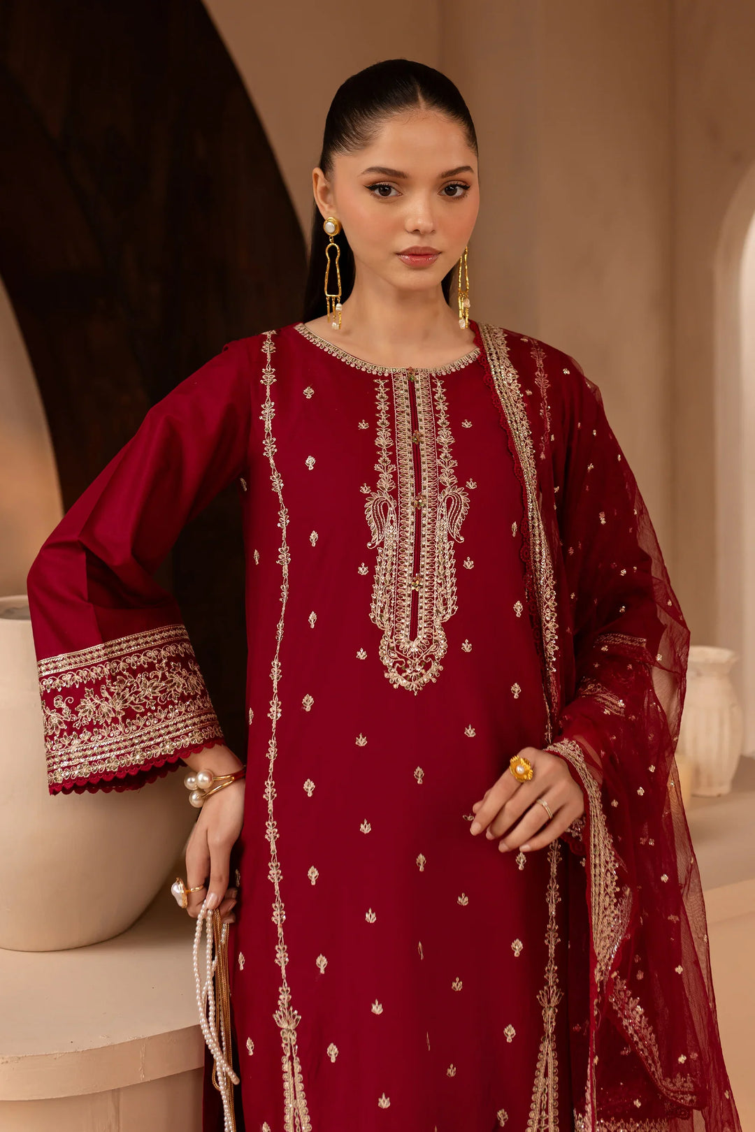 Best Selling - Hayzen 3Pc Embroidered Dress