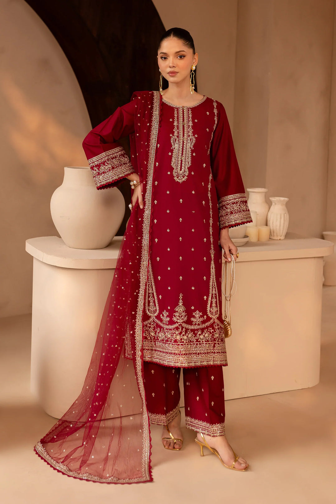 Best Selling - Hayzen 3Pc Embroidered Dress