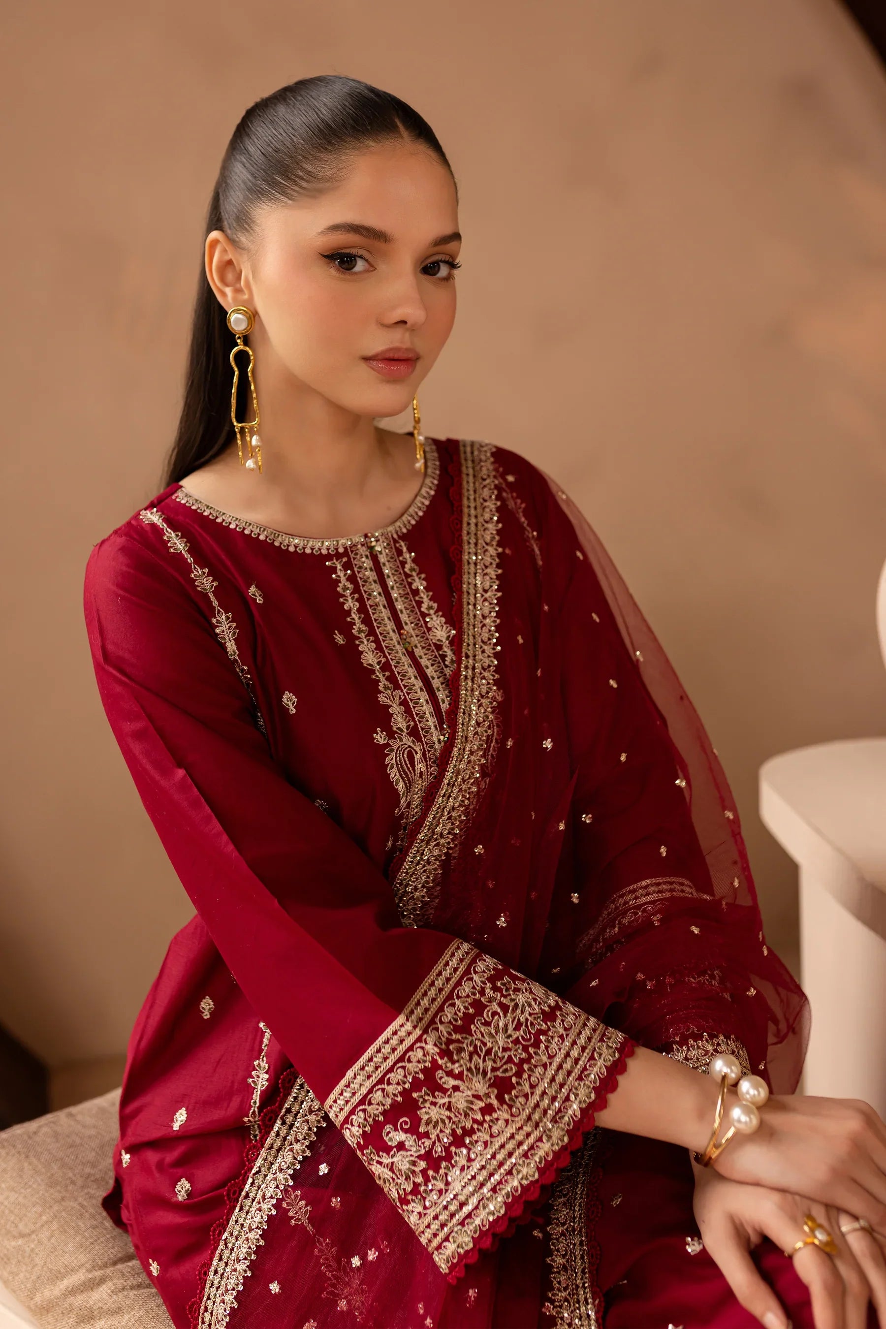 Hayzen 3Pc Embroidered Dress