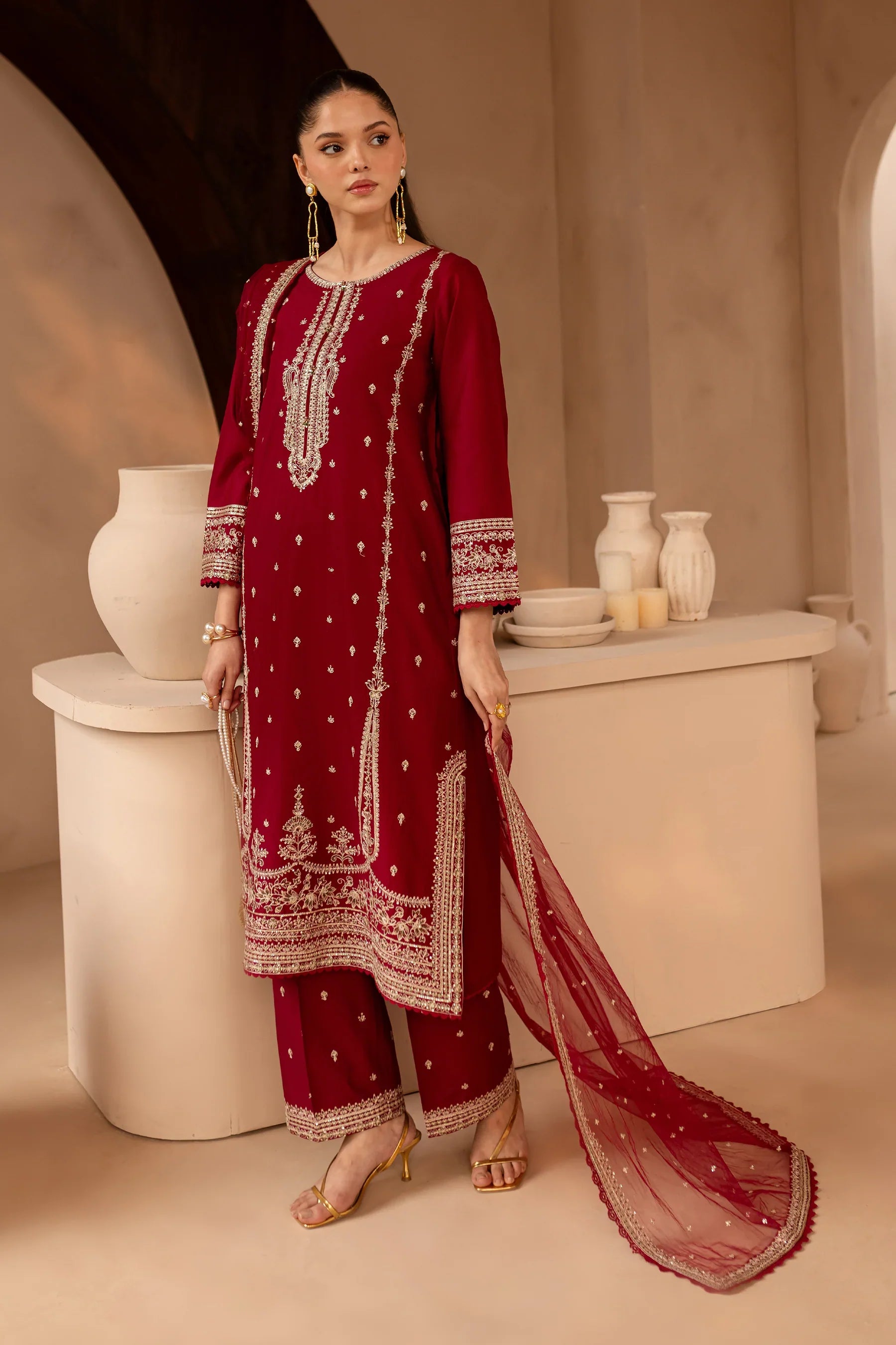 Hayzen 3Pc Embroidered Dress