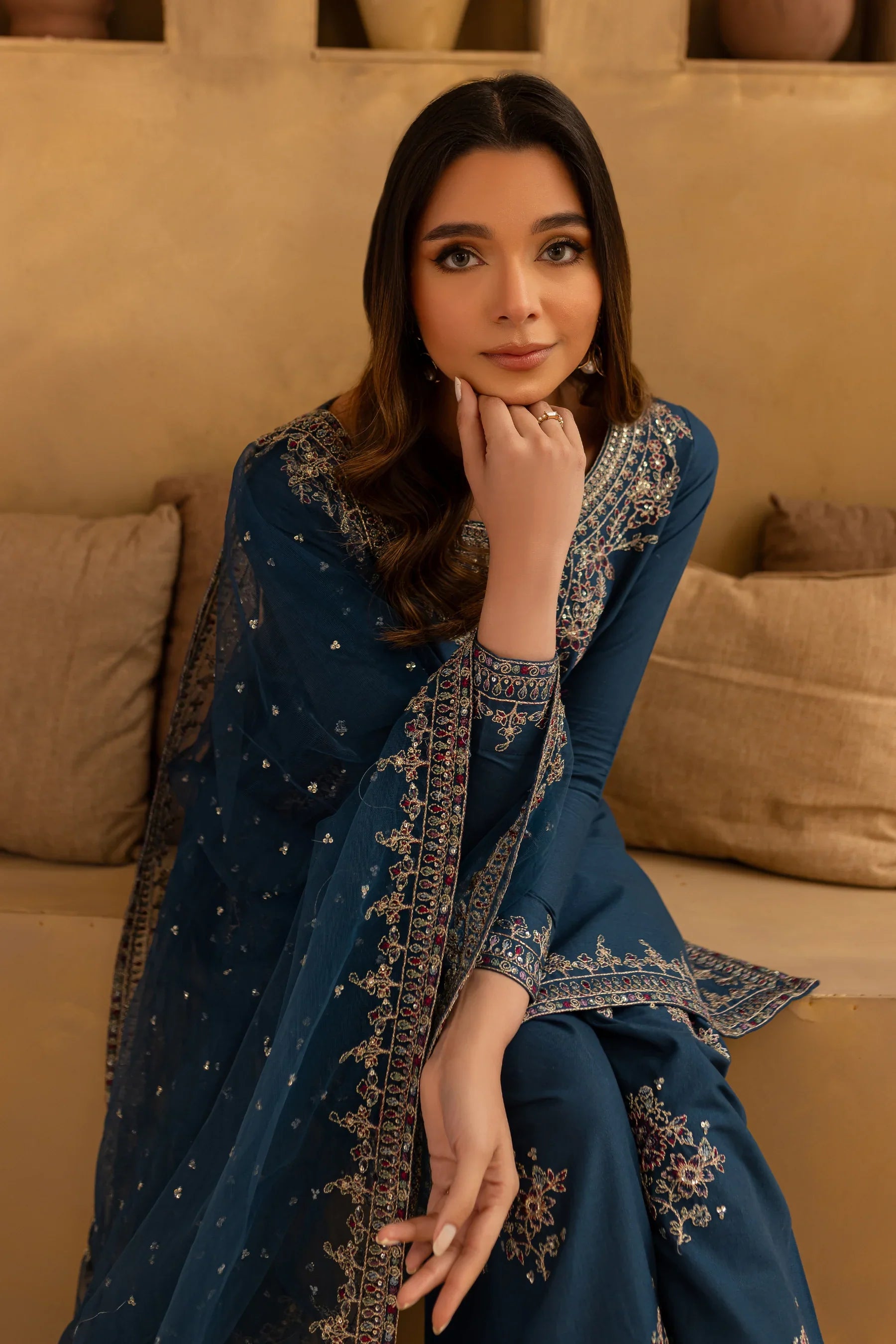 Joey 3Pc Embroidered Dress