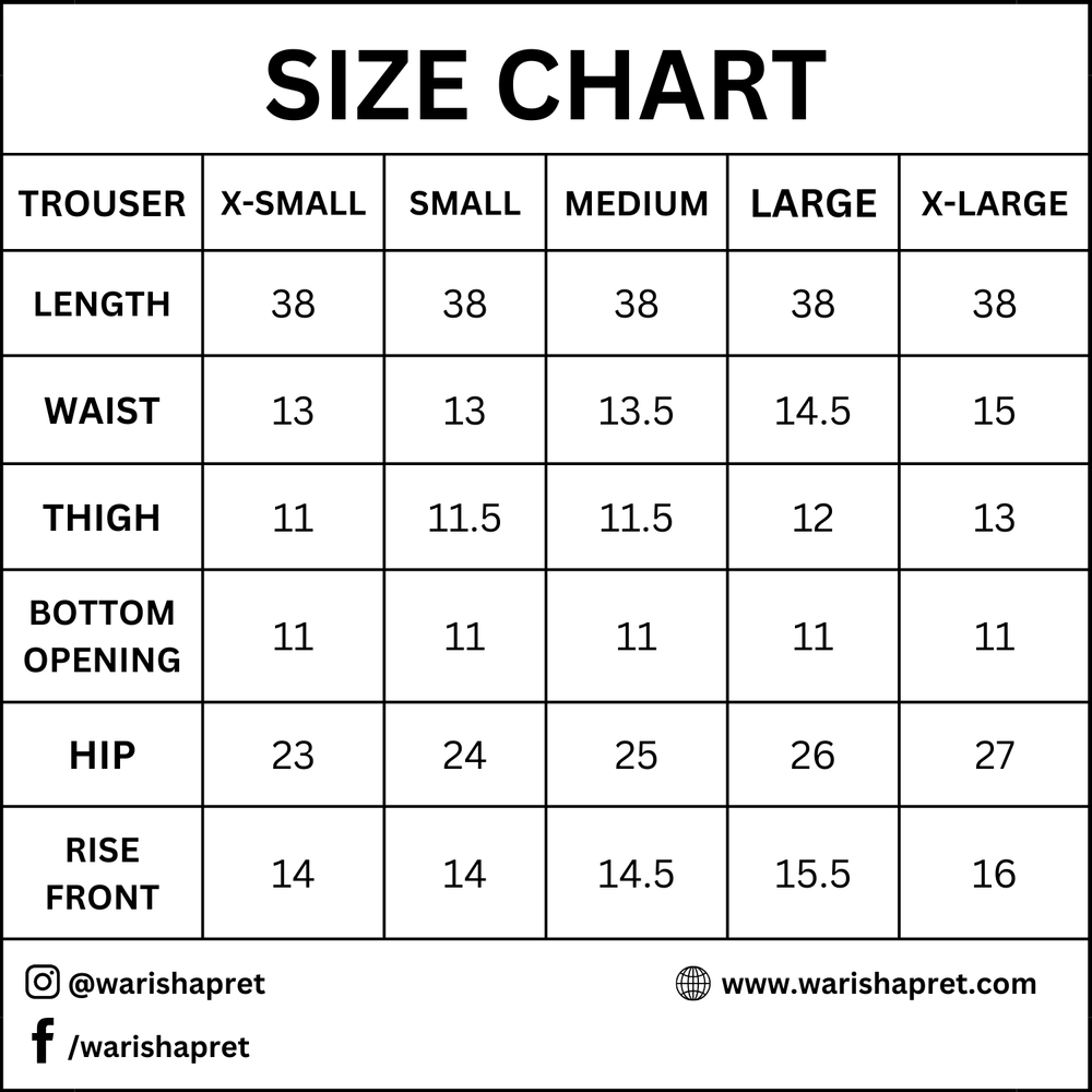 Product Size Chart