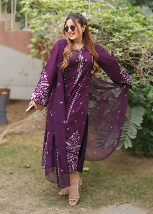 Kyra 3Pc Embroidered Dress