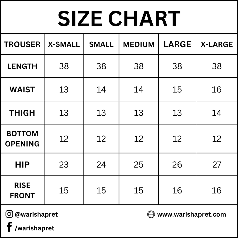 Product Size Chart