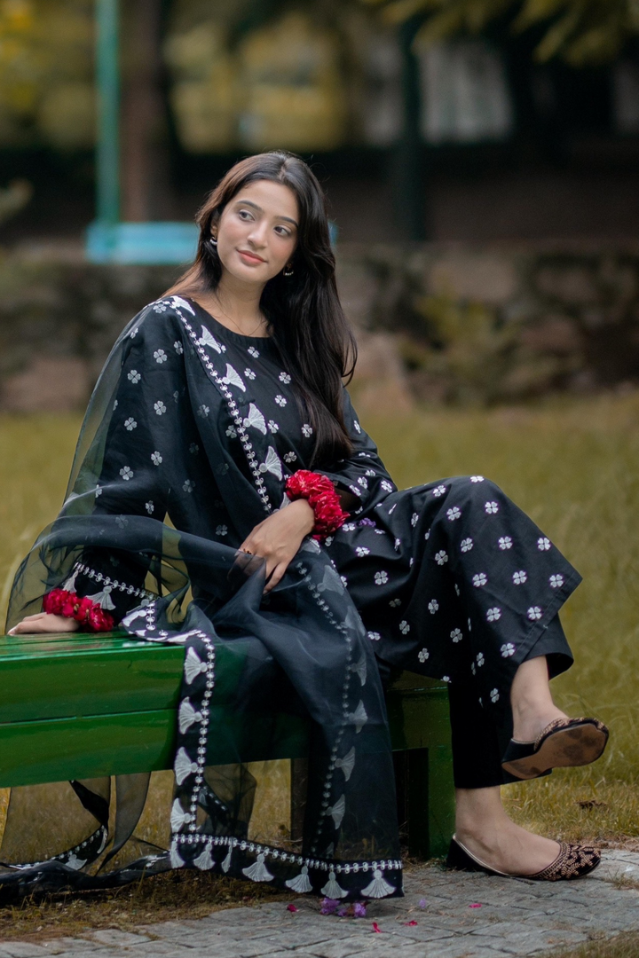 Best Selling - Mahbas 3Pc Embroidered Dress