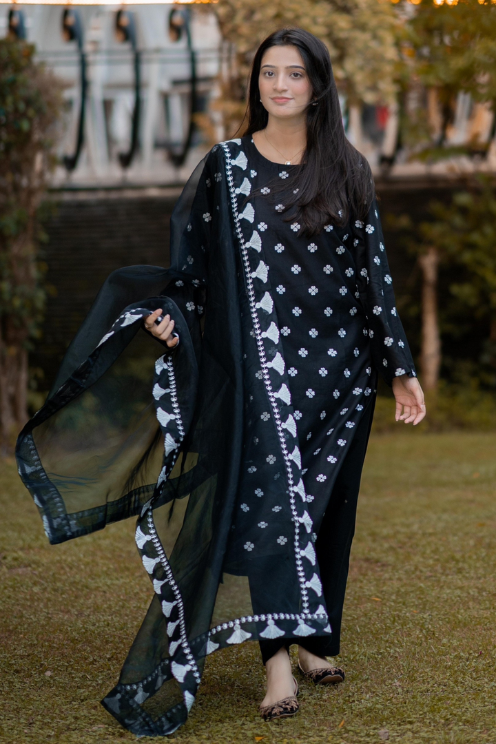 Best Selling - Mahbas 3Pc Embroidered Dress