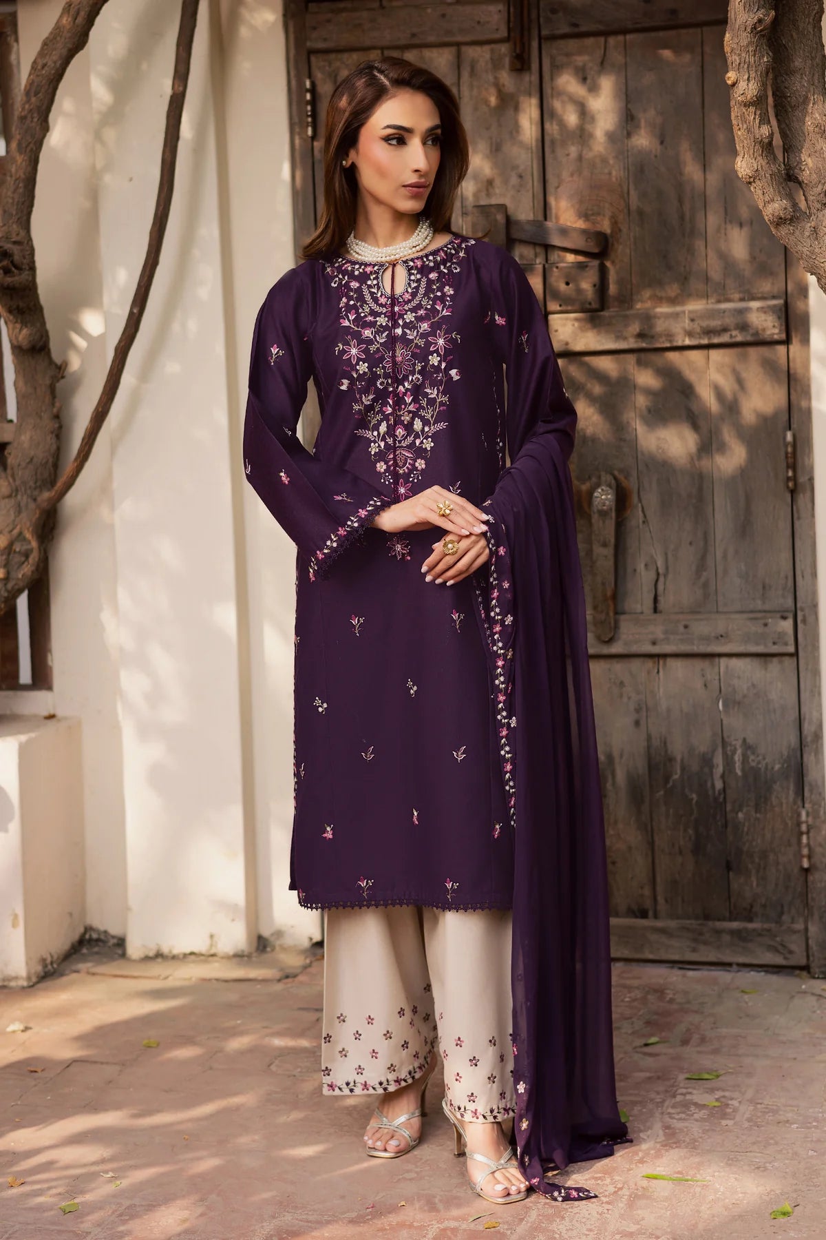 Malam 3Pc Embroidered Festive Dress