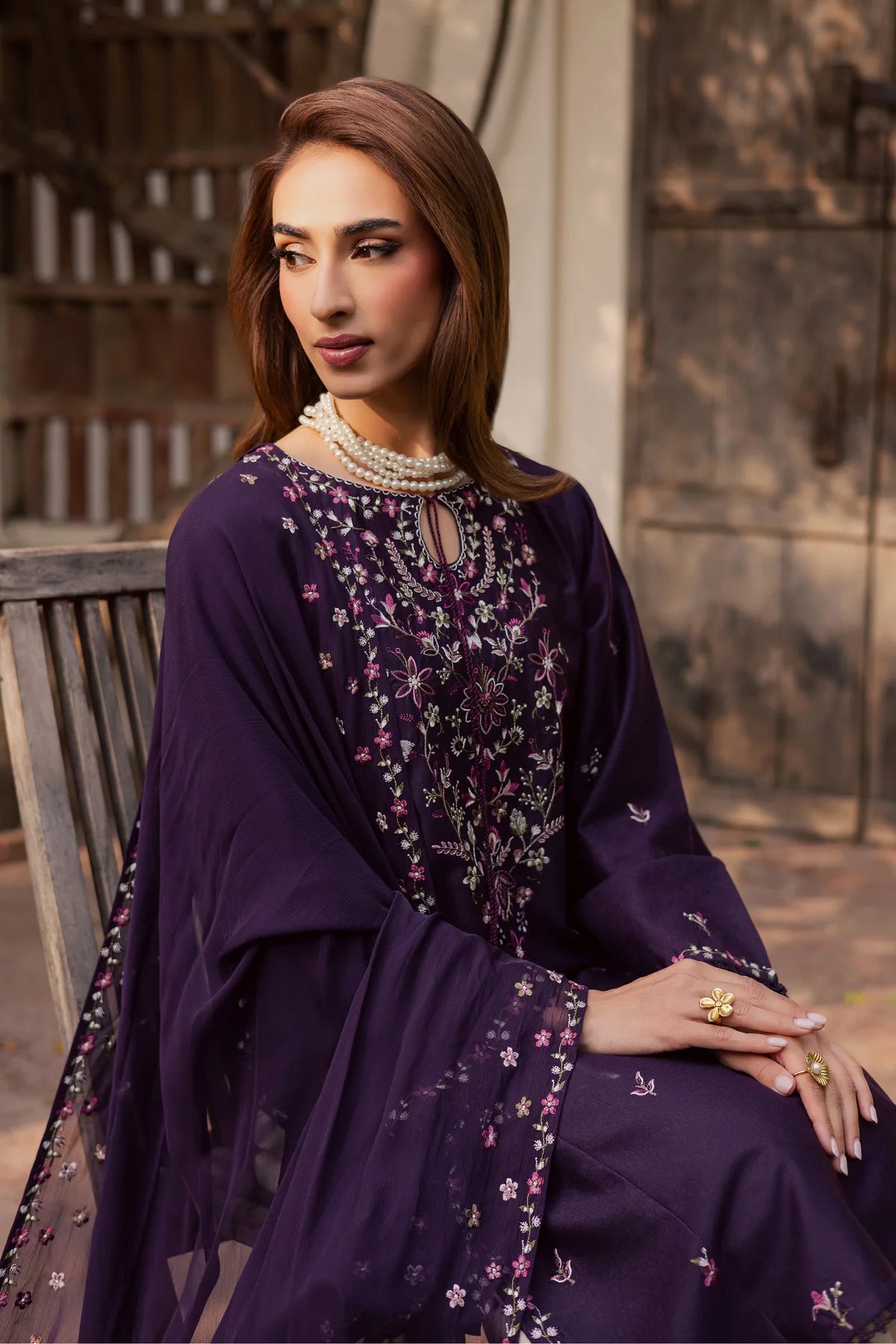Malam 3Pc Embroidered Festive Dress