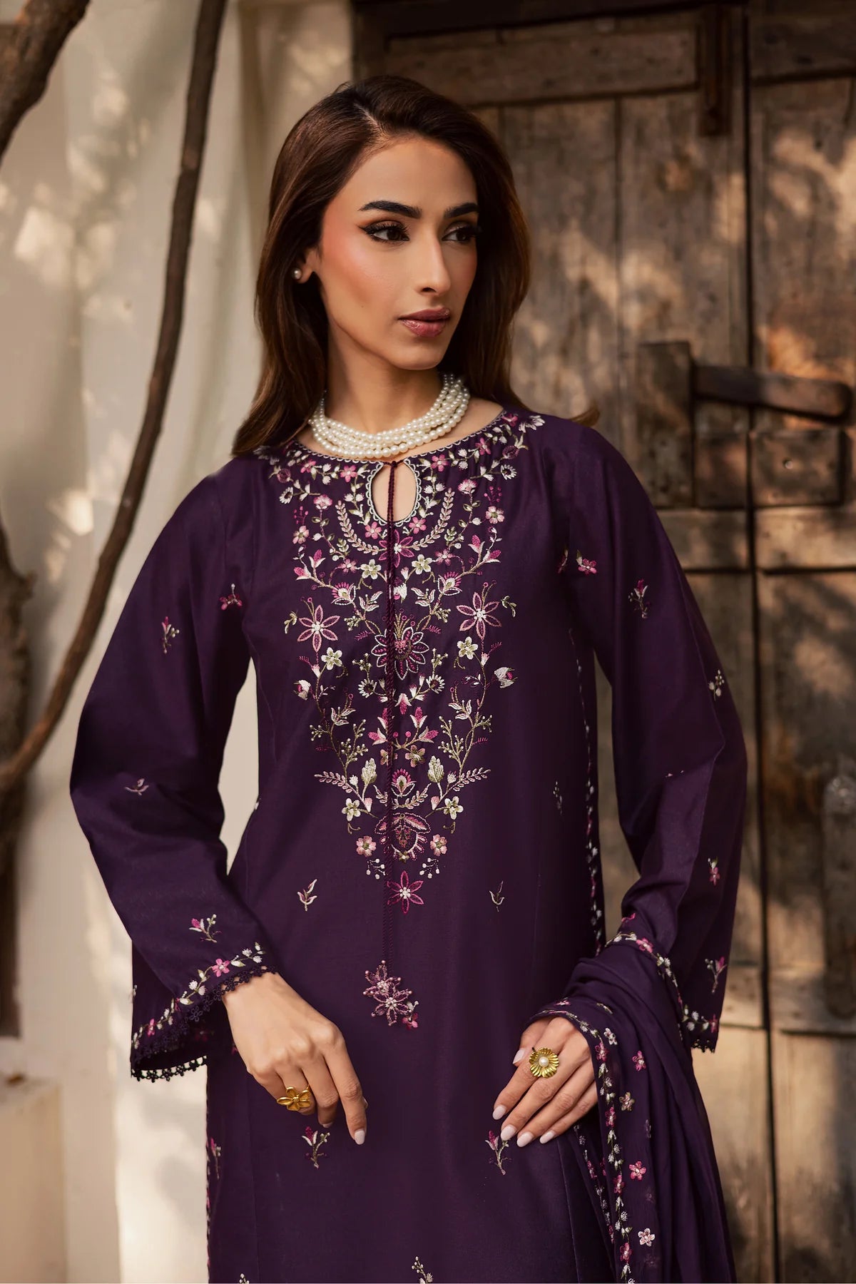 Malam 3Pc Embroidered Festive Dress