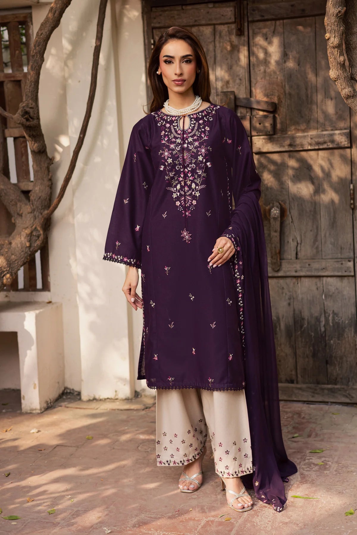 Malam 3Pc Embroidered Festive Dress