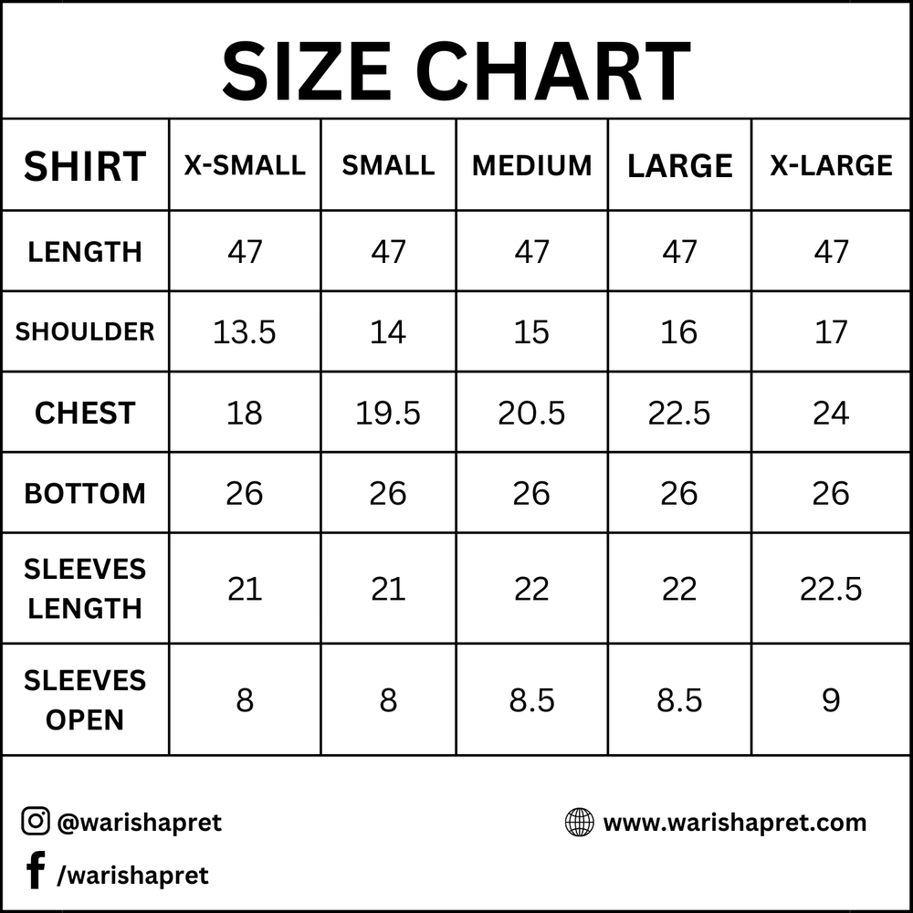 Product Size Chart