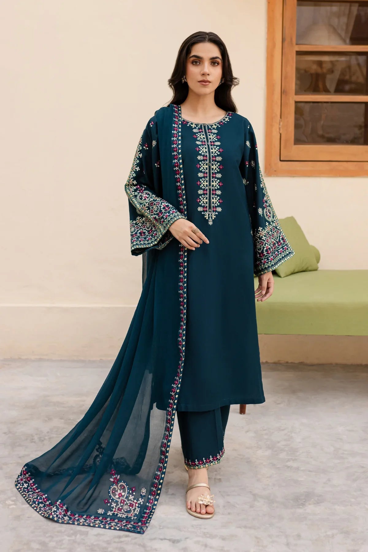 Nihan 3Pc Embroidered Dress