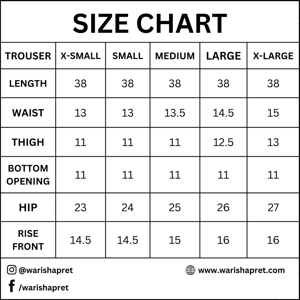Product Size Chart