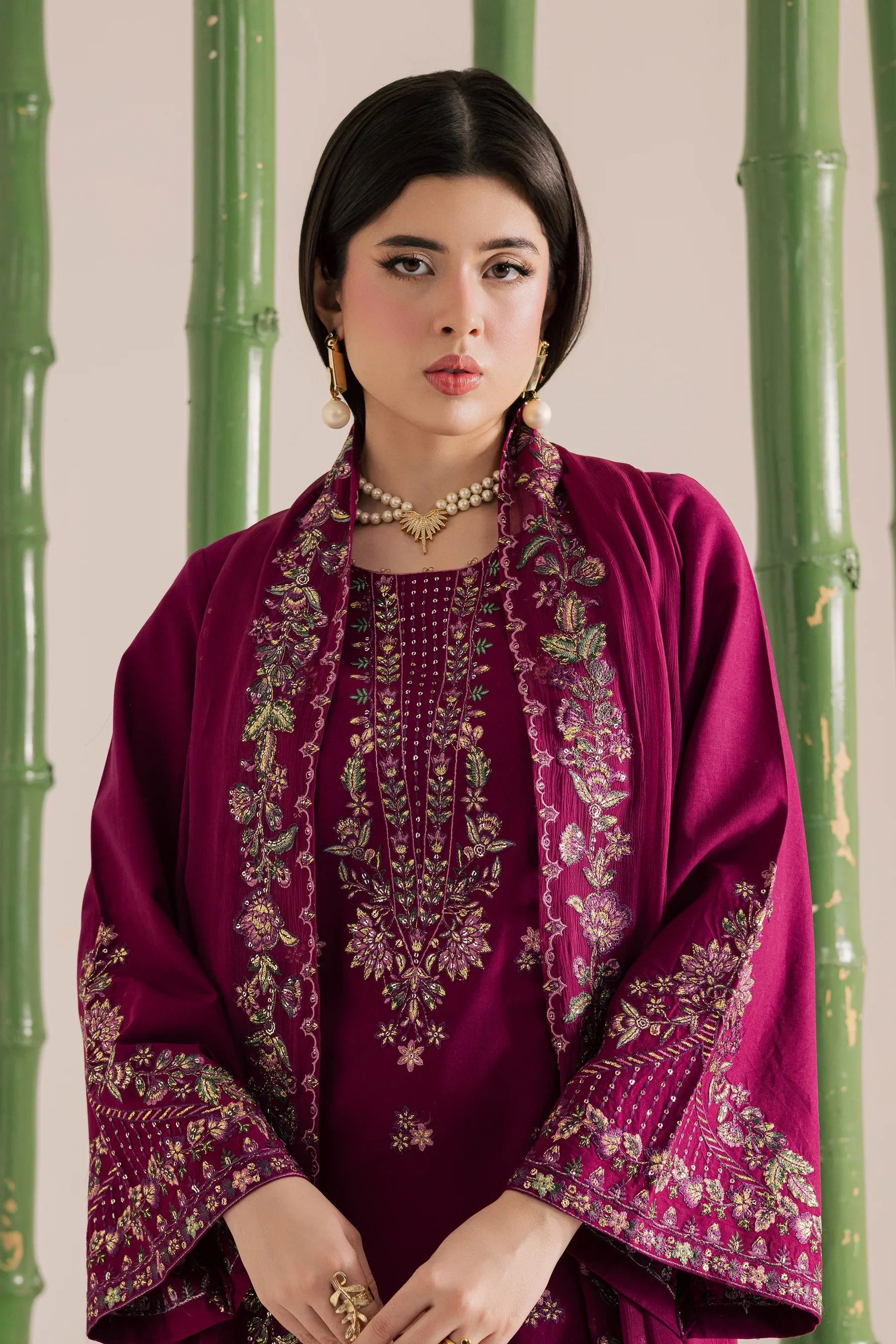 Omavi 3Pc Embroidered Dress