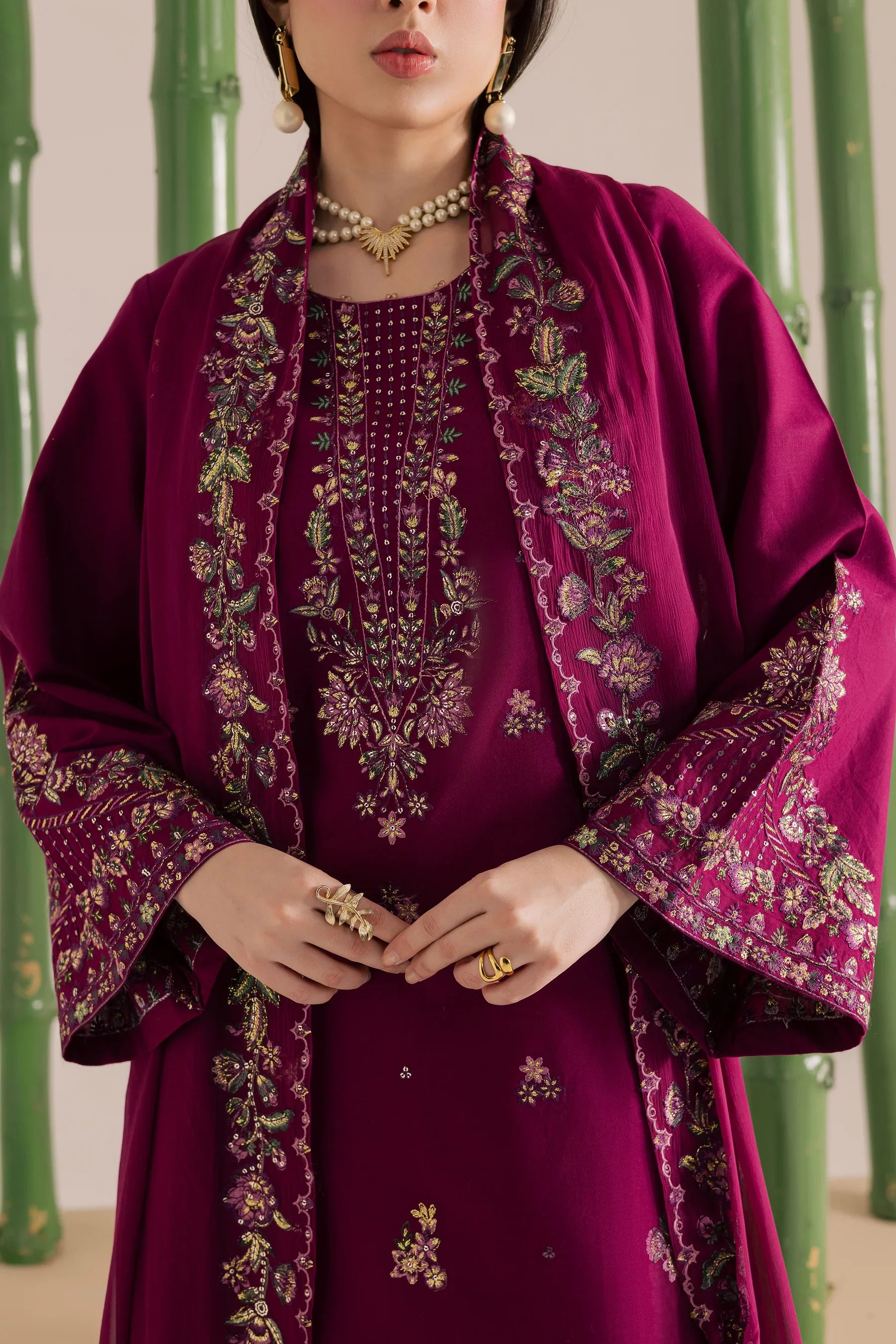 Omavi 3Pc Embroidered Dress