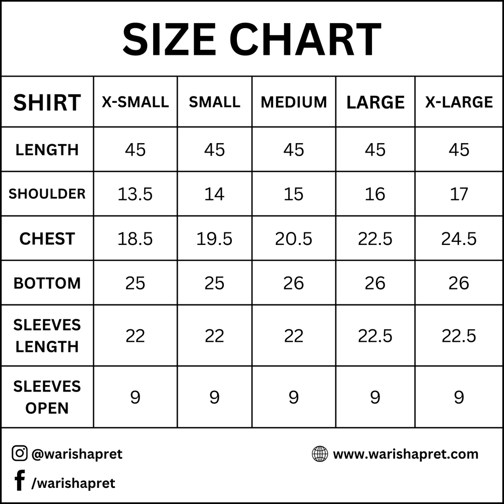 Product Size Chart
