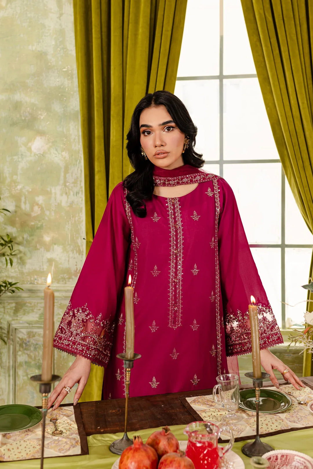 Winter - Best Selling - Polo 3Pc Embroidered Dress - Warisha Pret