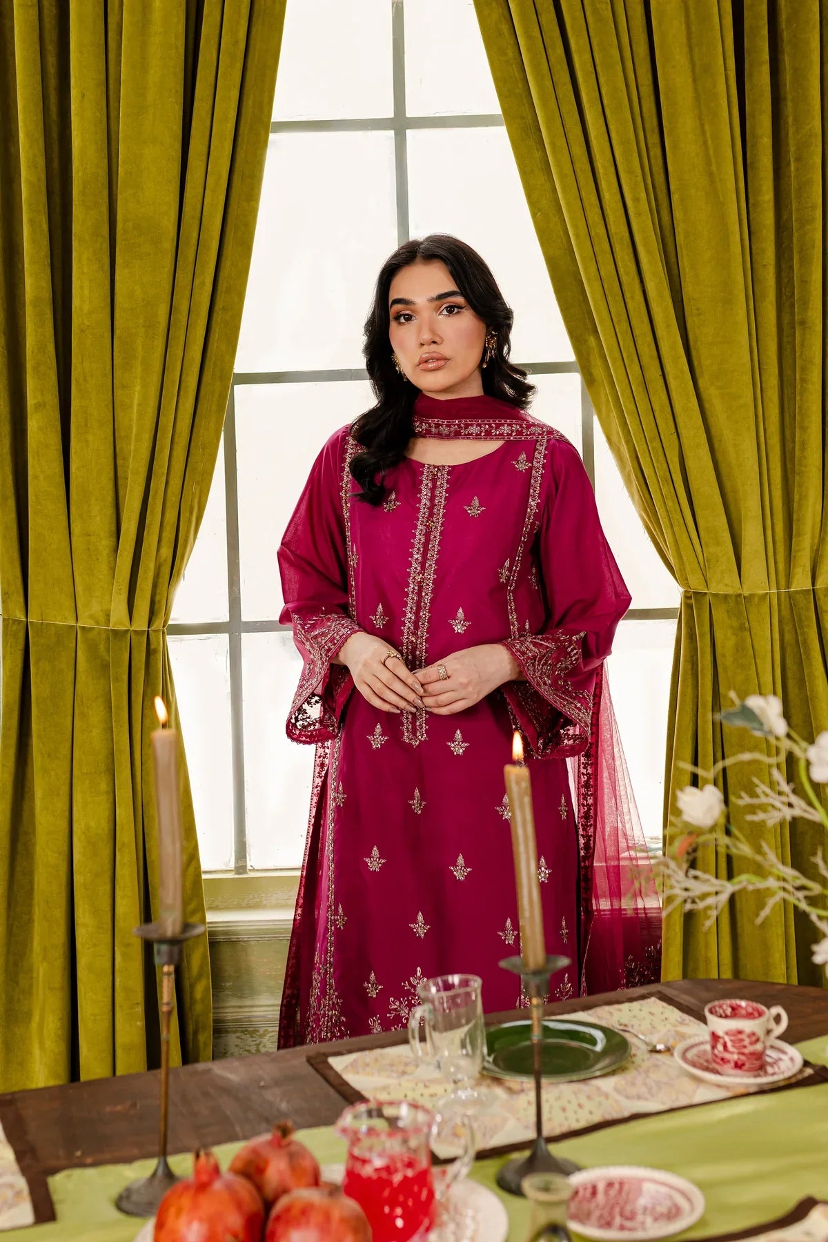Polo 3Pc Embroidered Dress