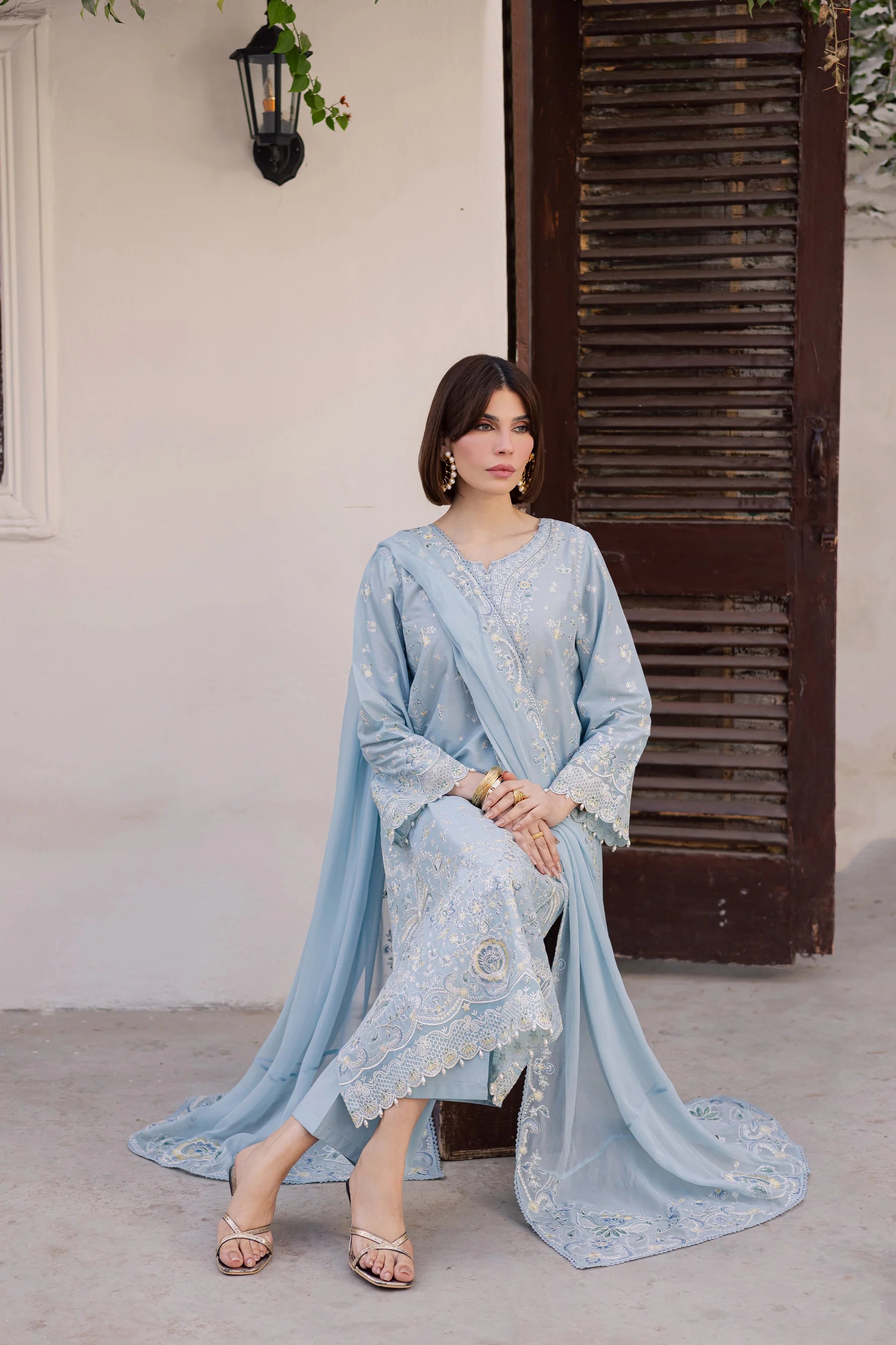 Prague 3Pc Festive Embroidered Dress