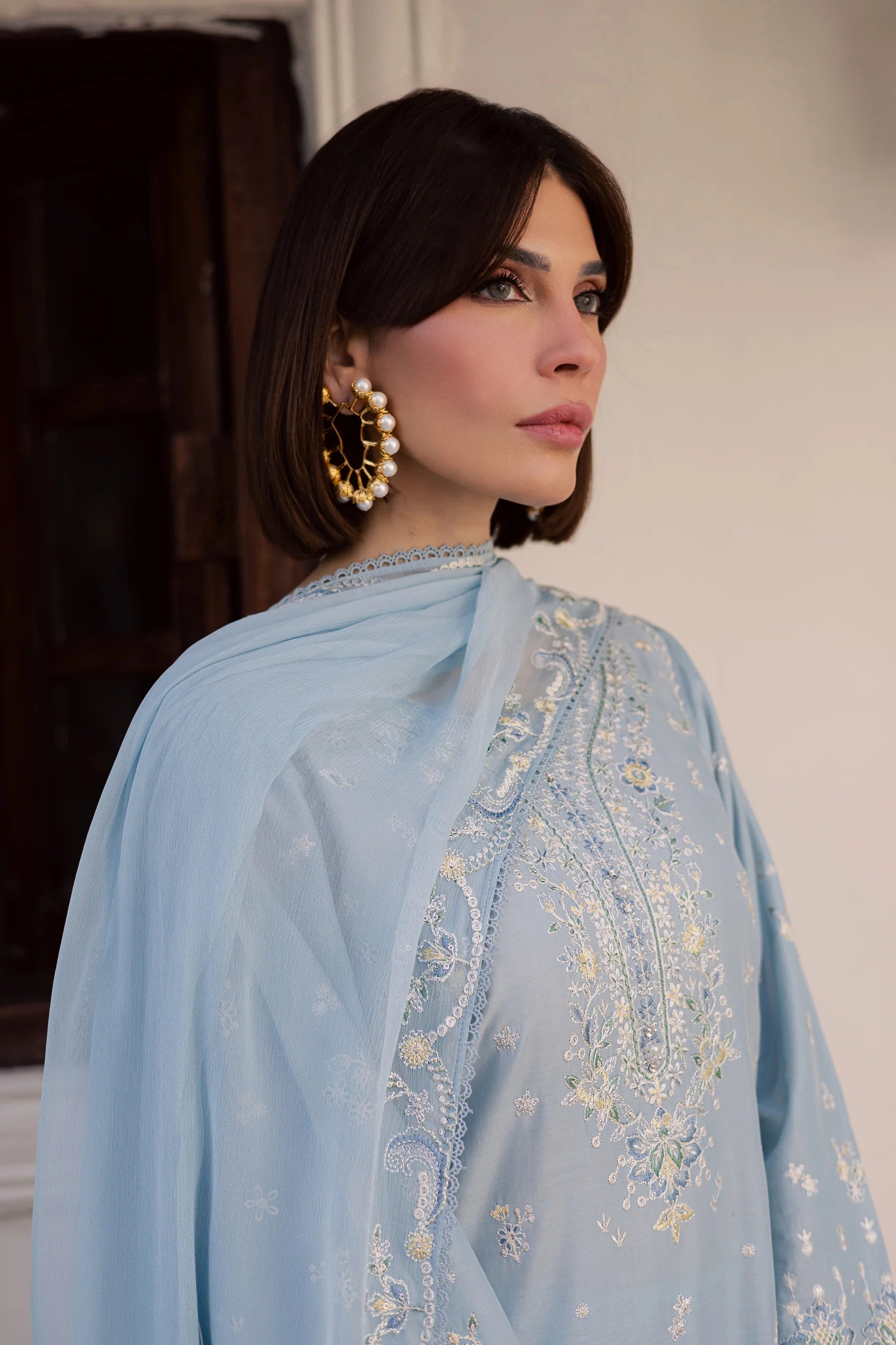 Prague 3Pc Festive Embroidered Dress