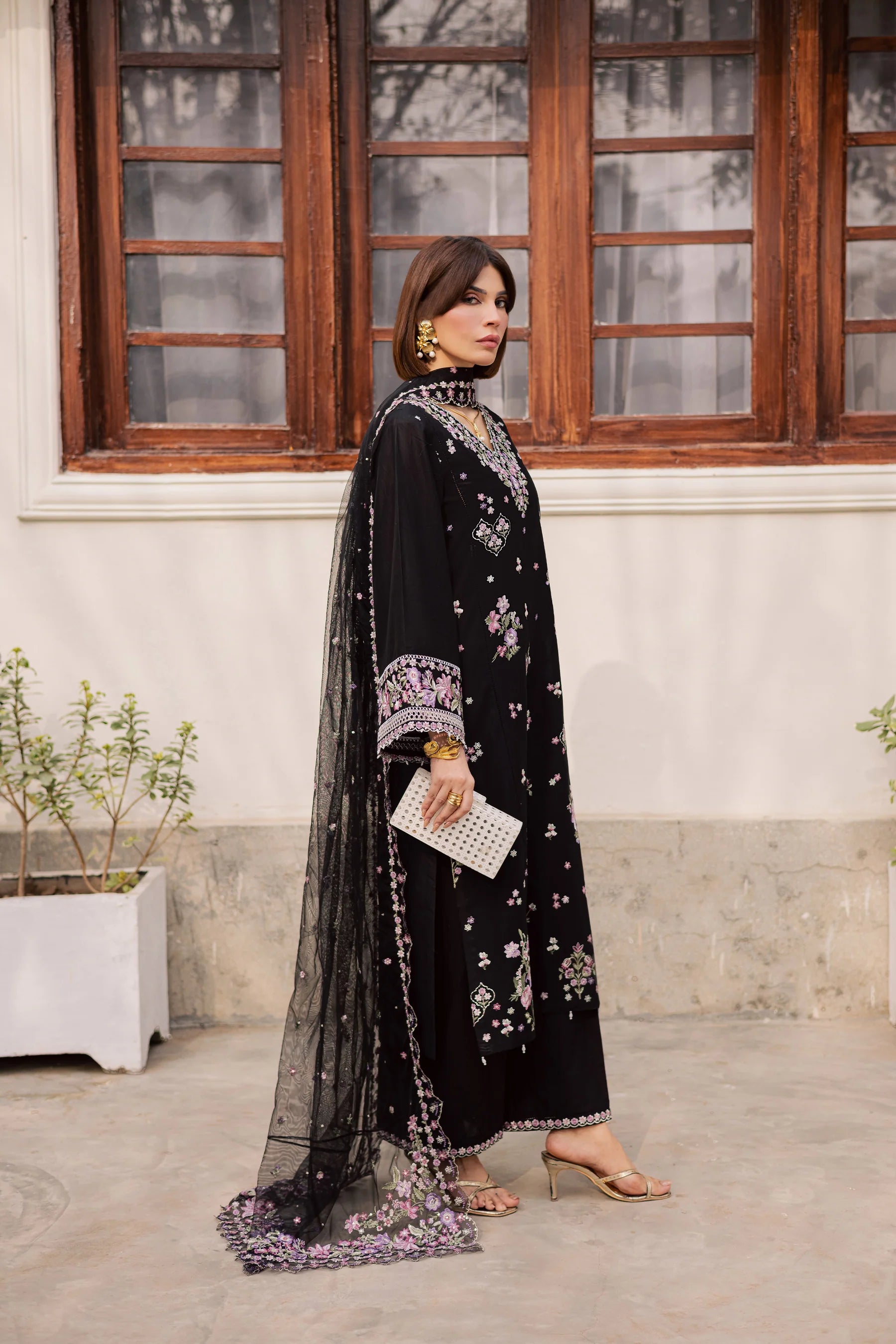 Raeqa 3Pc Festive Embroidered Dress