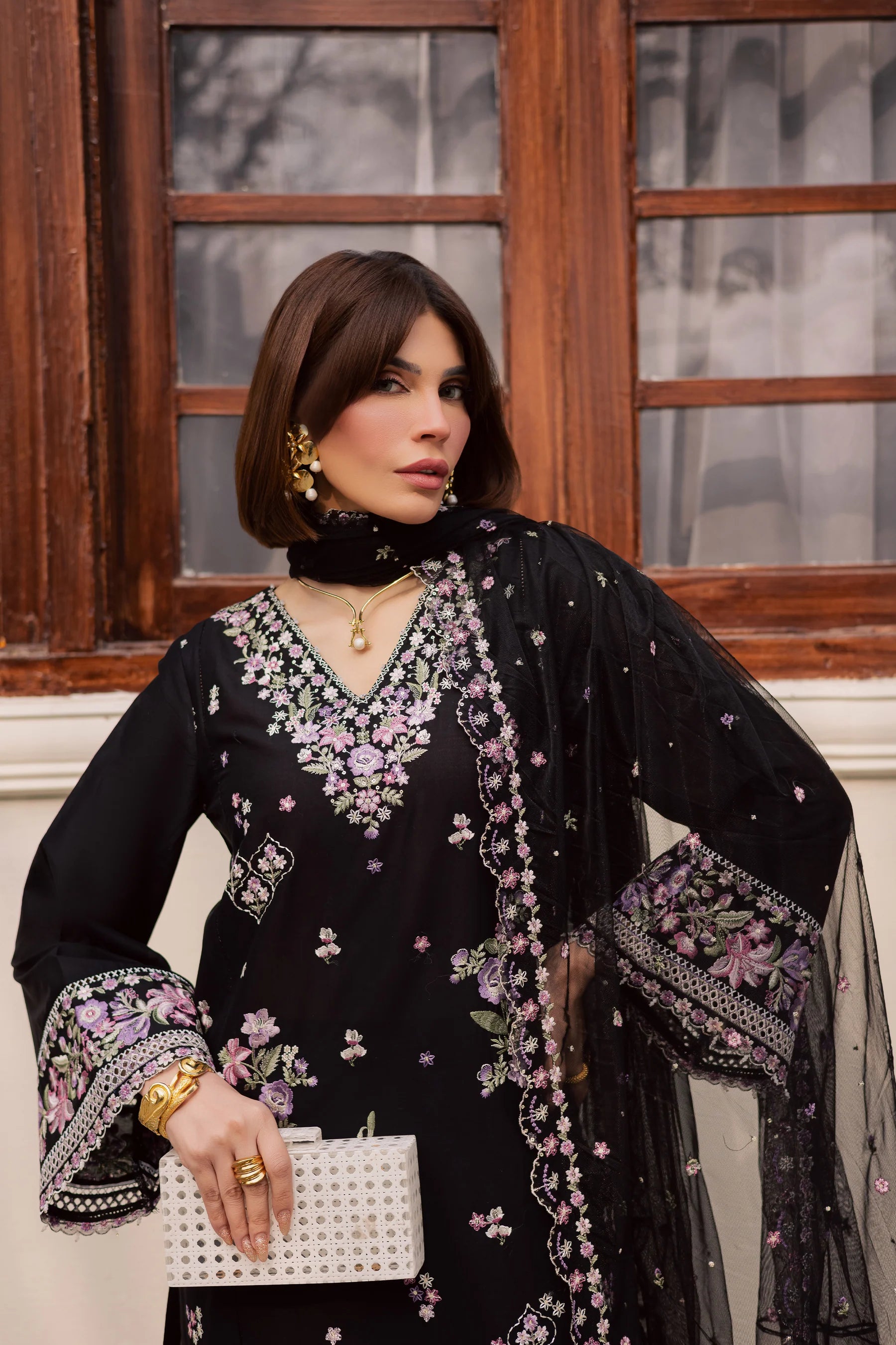 Raeqa 3Pc Festive Embroidered Dress